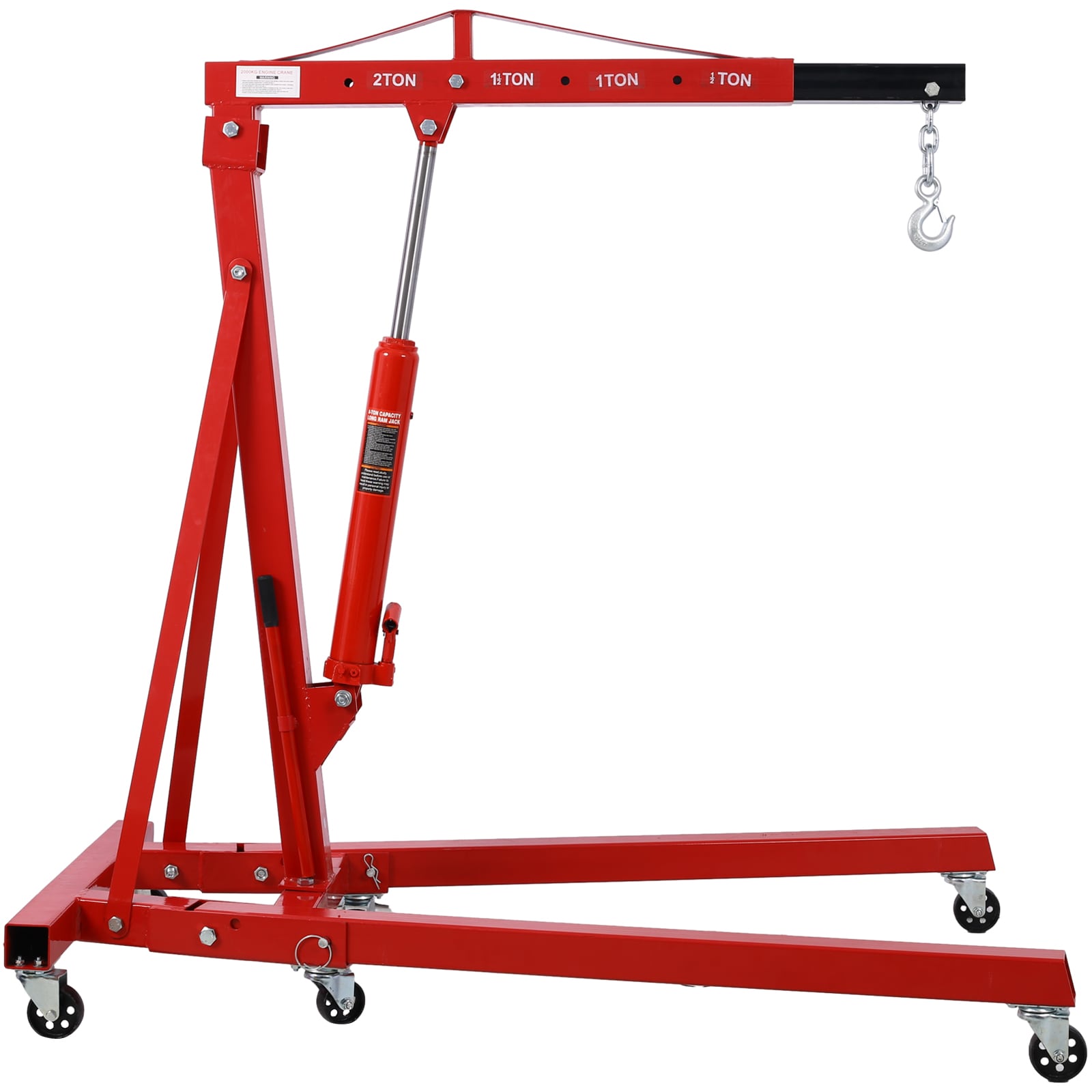 Grúa levanta motores plegable de 2 toneladas Maocao Hoom, elevador de taller con ruedas de hierro fundido, resistente, de acero pesado FZW465S00029