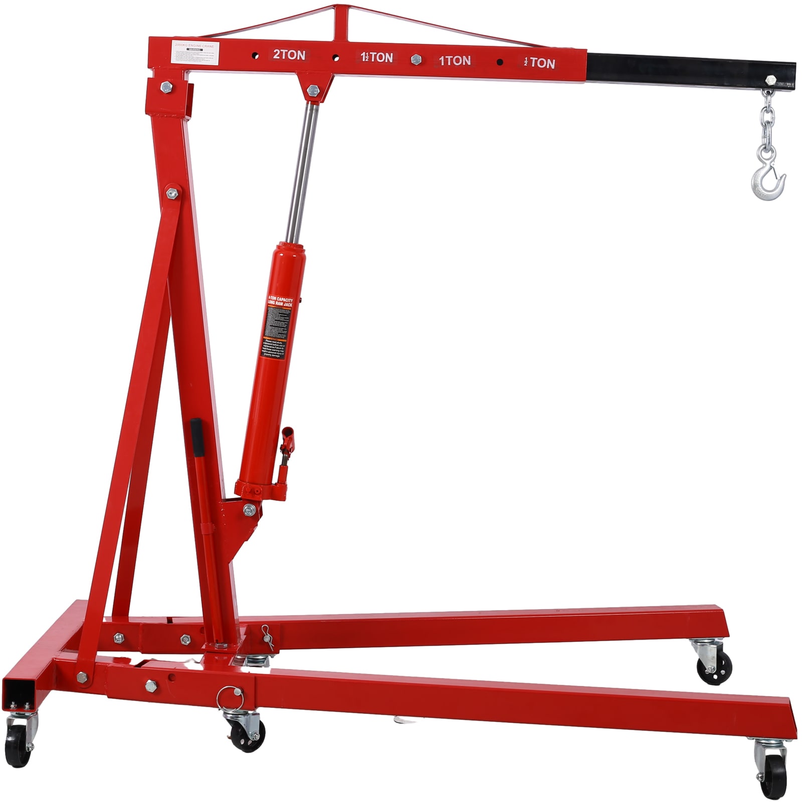 Grúa levanta motores plegable de 2 toneladas Maocao Hoom, elevador de taller con ruedas de hierro fundido, resistente, de acero pesado FZW465S00029