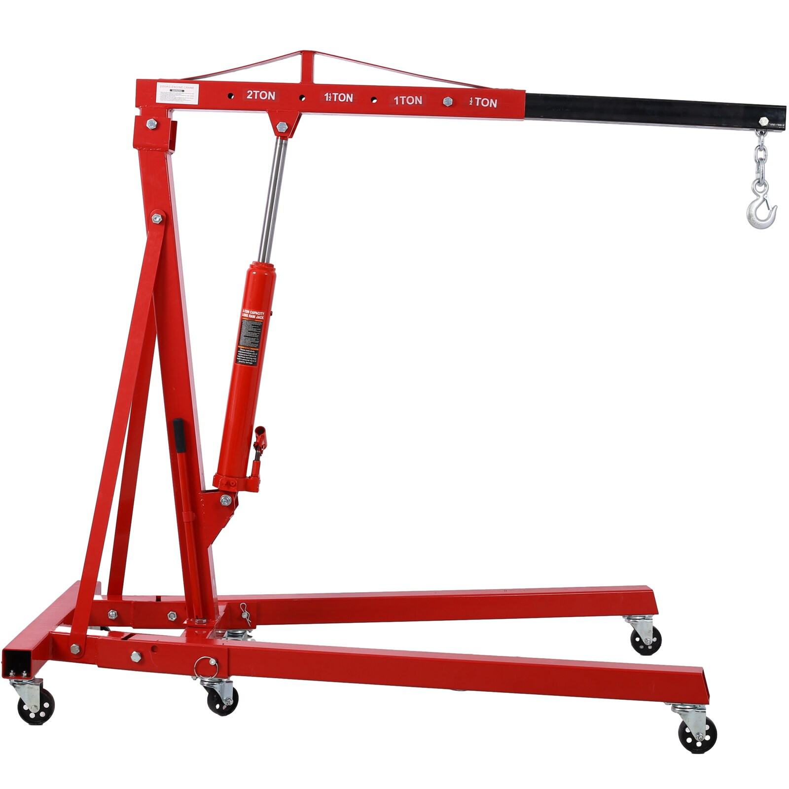 Grúa levanta motores plegable de 2 toneladas Maocao Hoom, elevador de taller con ruedas de hierro fundido, resistente, de acero pesado FZW465S00029