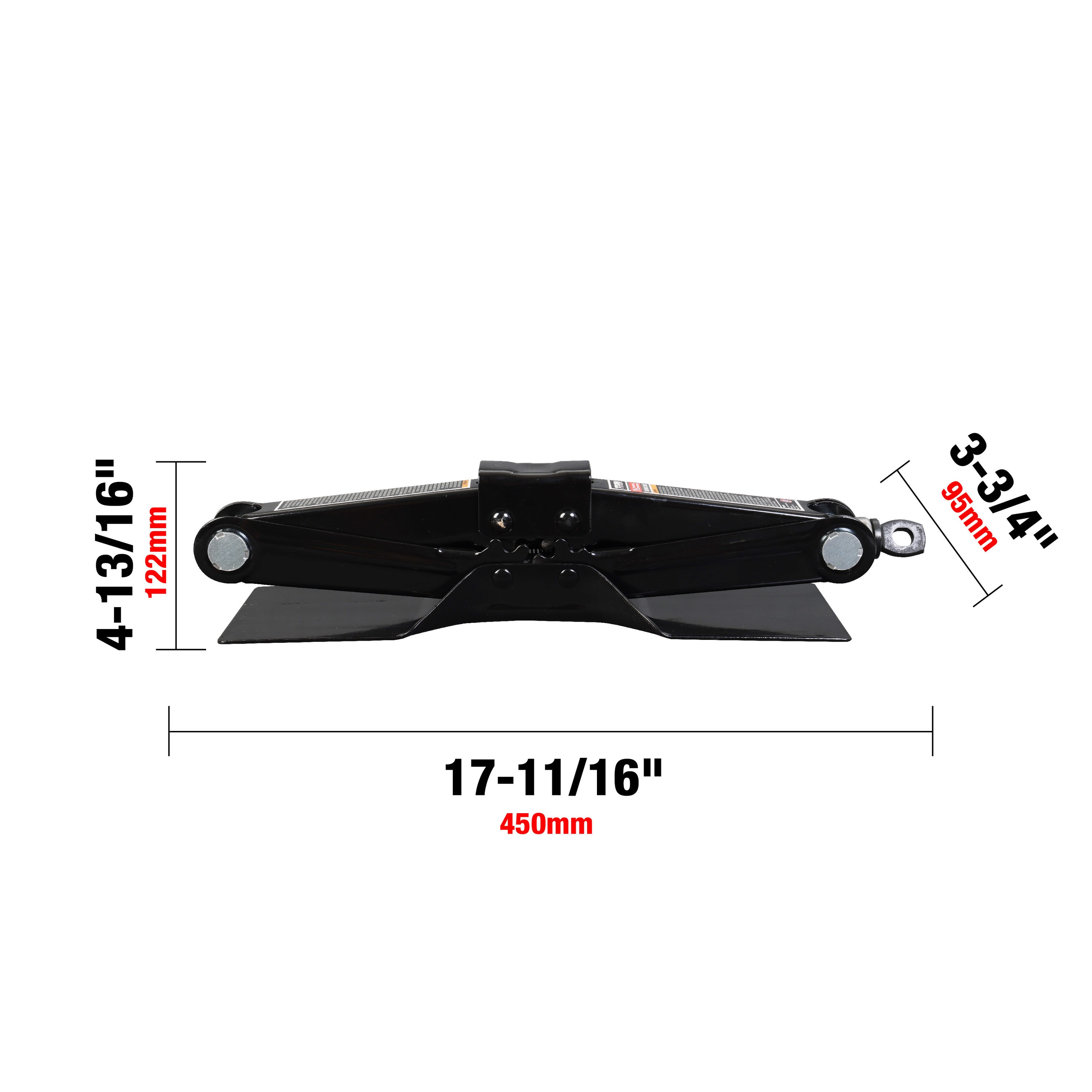 Gato hidráulico de tijera de acero Torin Black de 1.5 toneladas T10152D