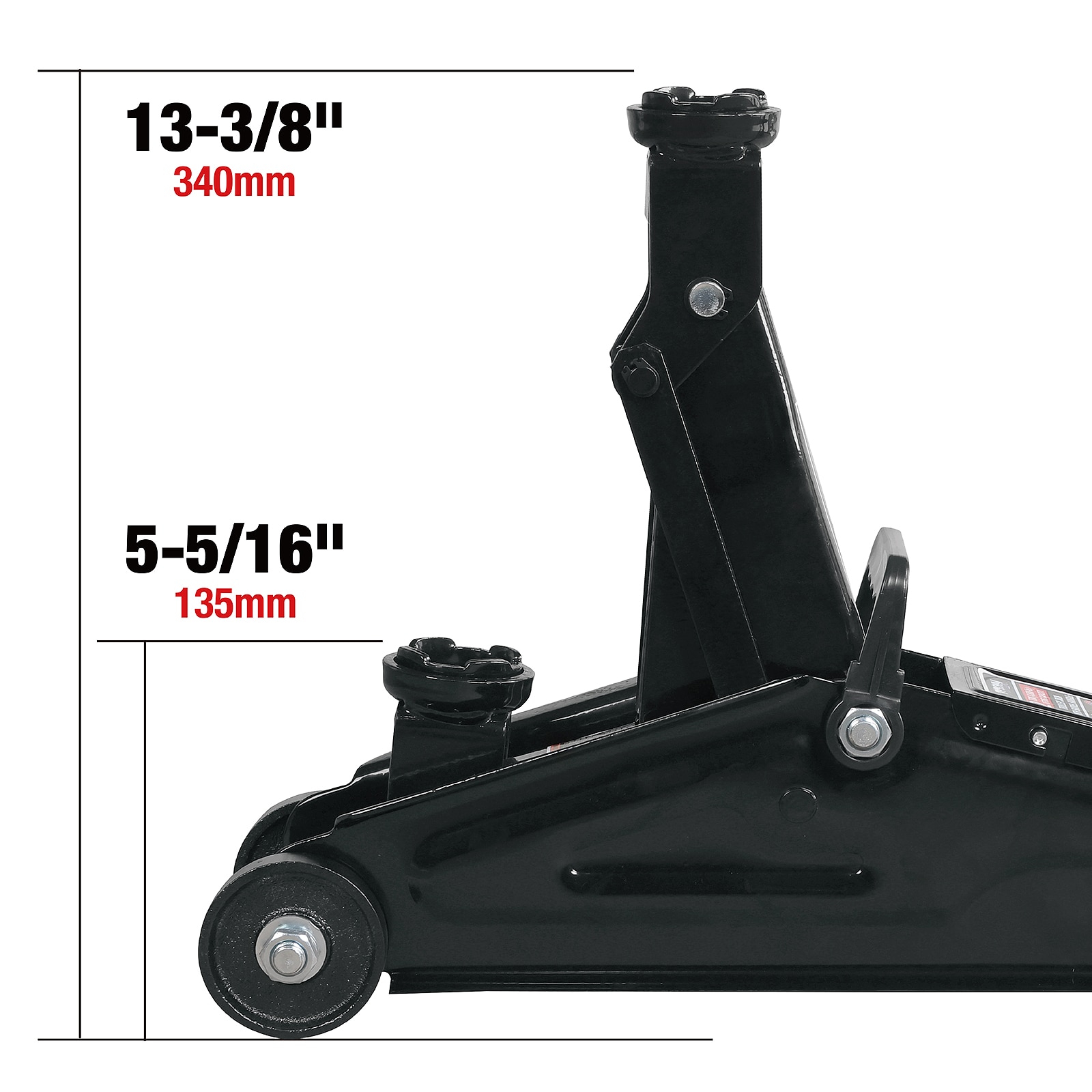 Gato hidráulico de piso manual de acero negro de 2 toneladas Torin T82002R