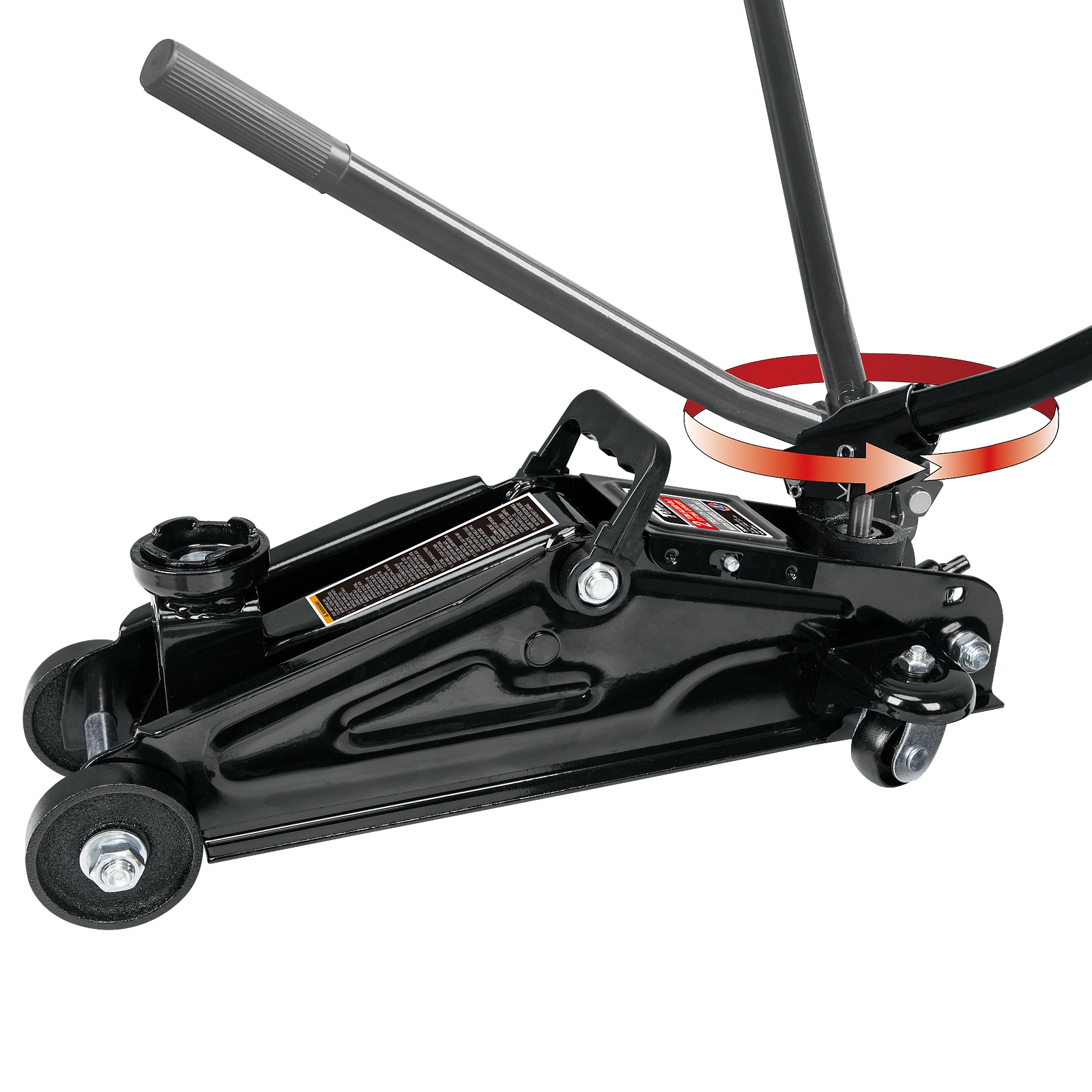 Gato hidráulico de piso manual de acero negro de 2 toneladas Torin T82002R