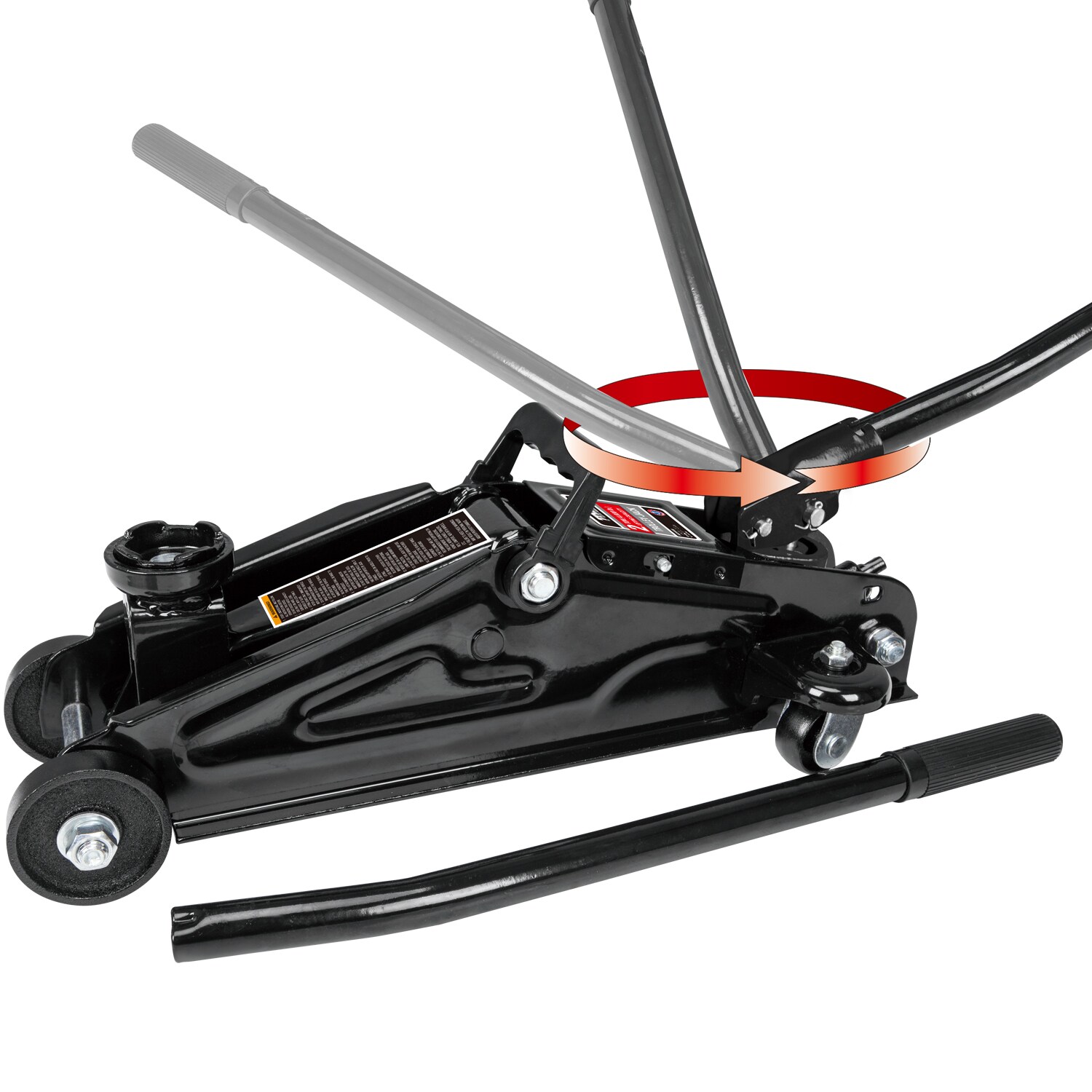 Gato hidráulico de piso manual de acero negro de 2 toneladas Torin T82002R