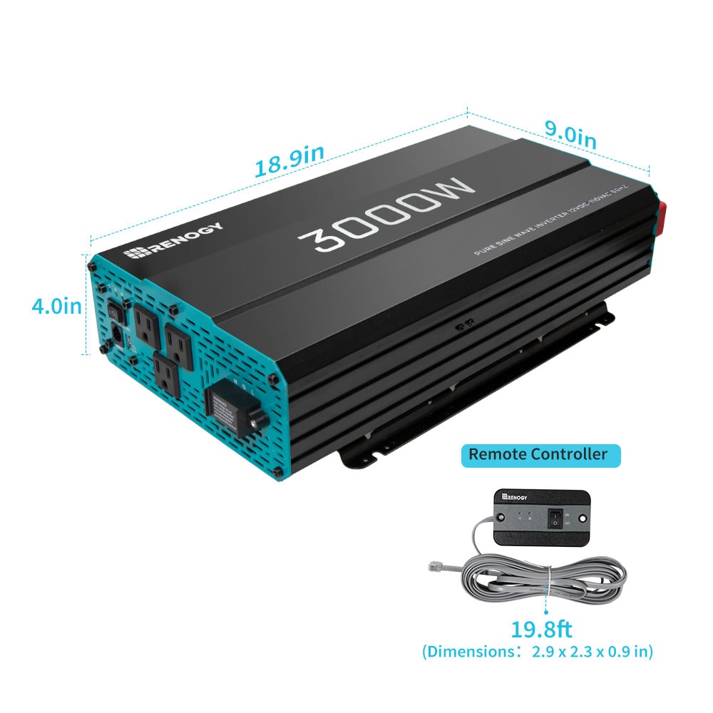 Inversor de Potencia de 3000 Watts Renogy RNG-INVT-3000-12V-P2