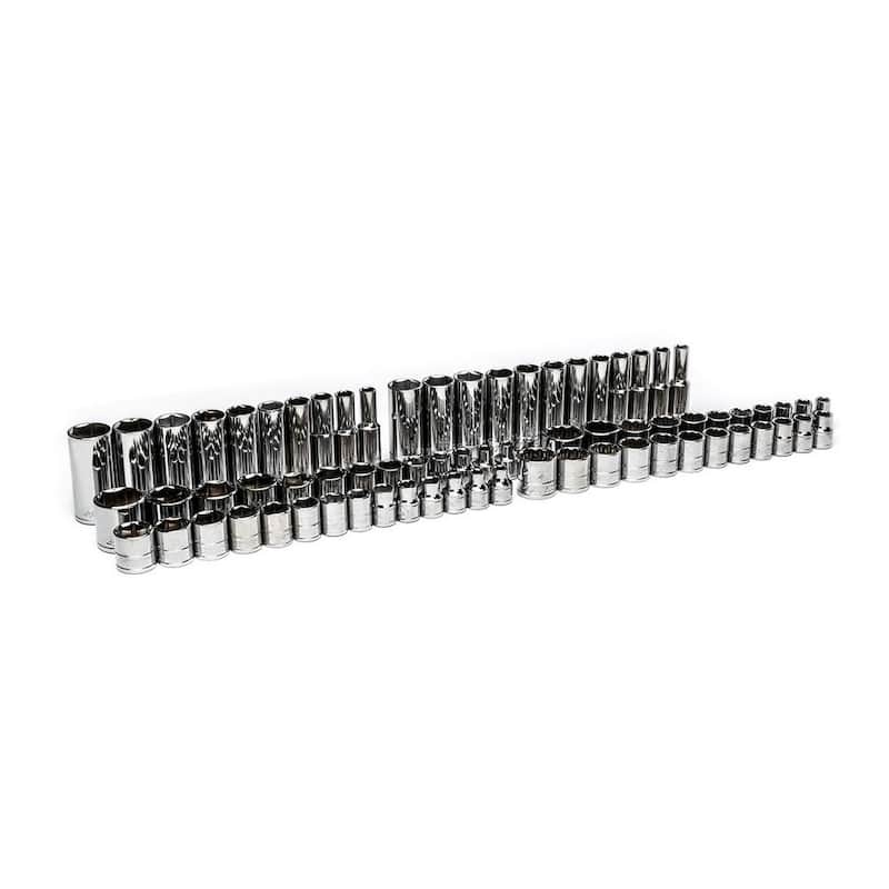 Set de herramientas para mecánicos Husky de 1/4, 3/8 y 1/2 pulgadas con bandejas de almacenamiento de EVA (222 piezas) - H222SDTSEVACB
