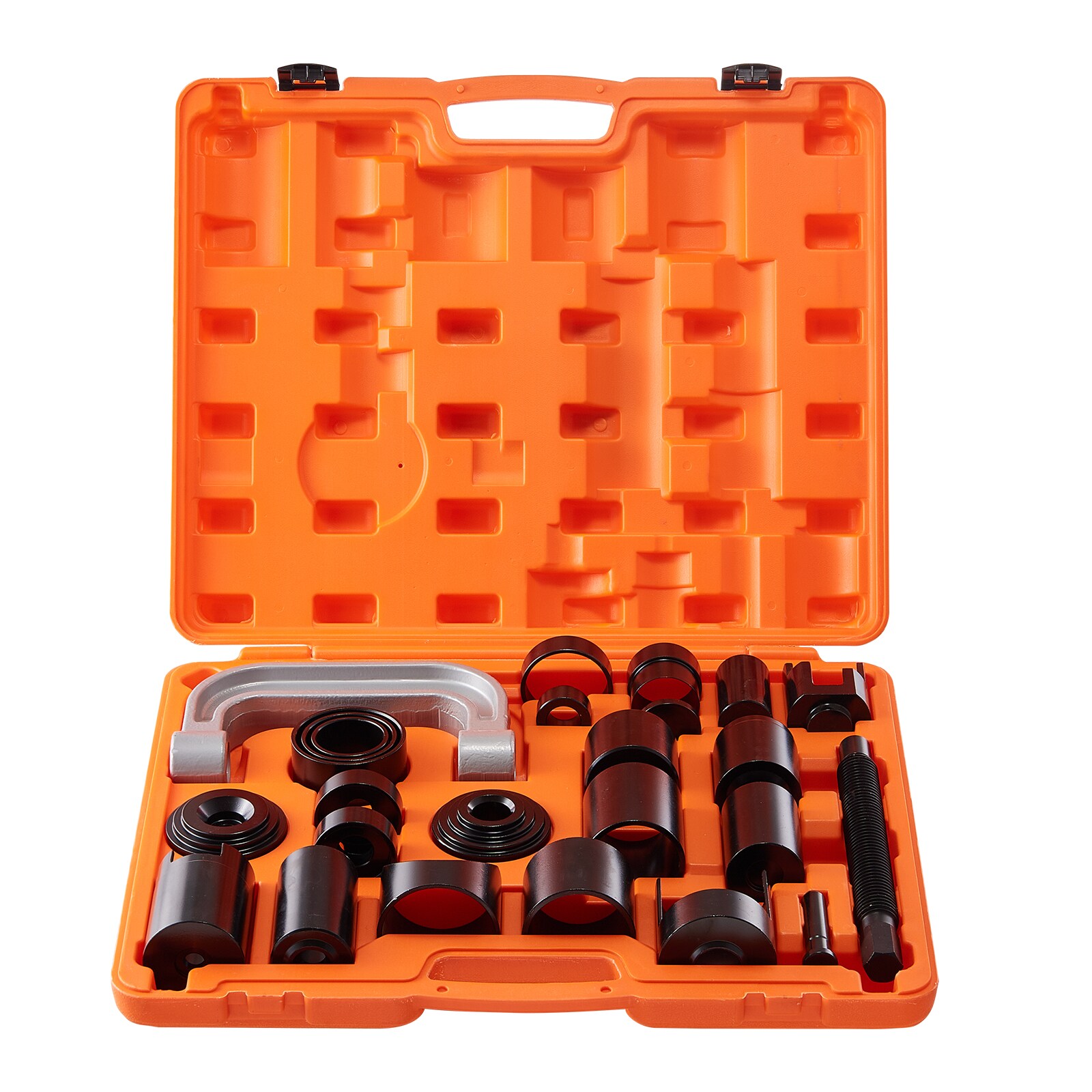 Kit de prensa de junta esférica VEVOR, 25 piezas, herramienta de kit, herramientas para quitar e instalar juntas esféricas en forma de C, para la mayoría de los autos 2wd y 4wd, kit de reparación de juntas esféricas resistente para reparación automotriz.