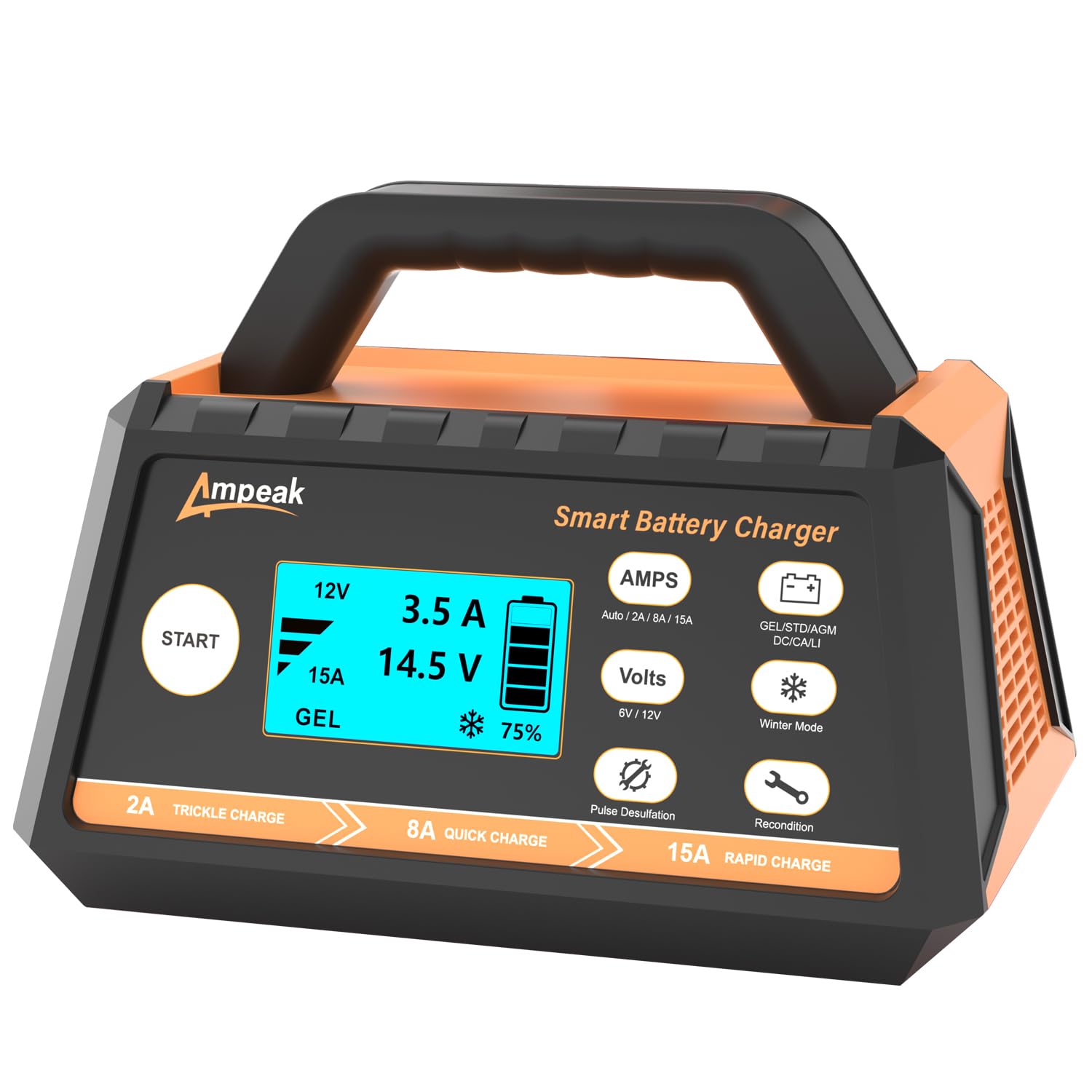 Cargador de batería para carro de 6/12 voltios Phivve 15 -Amp BC23-015
