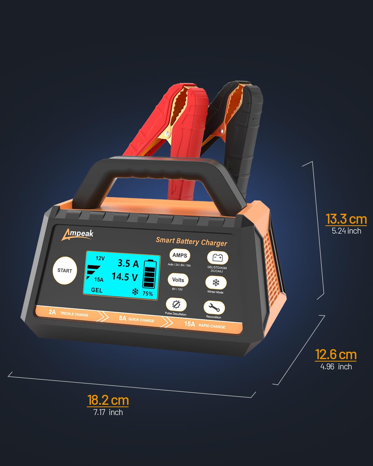 Cargador de batería para carro de 6/12 voltios Phivve 15 -Amp BC23-015