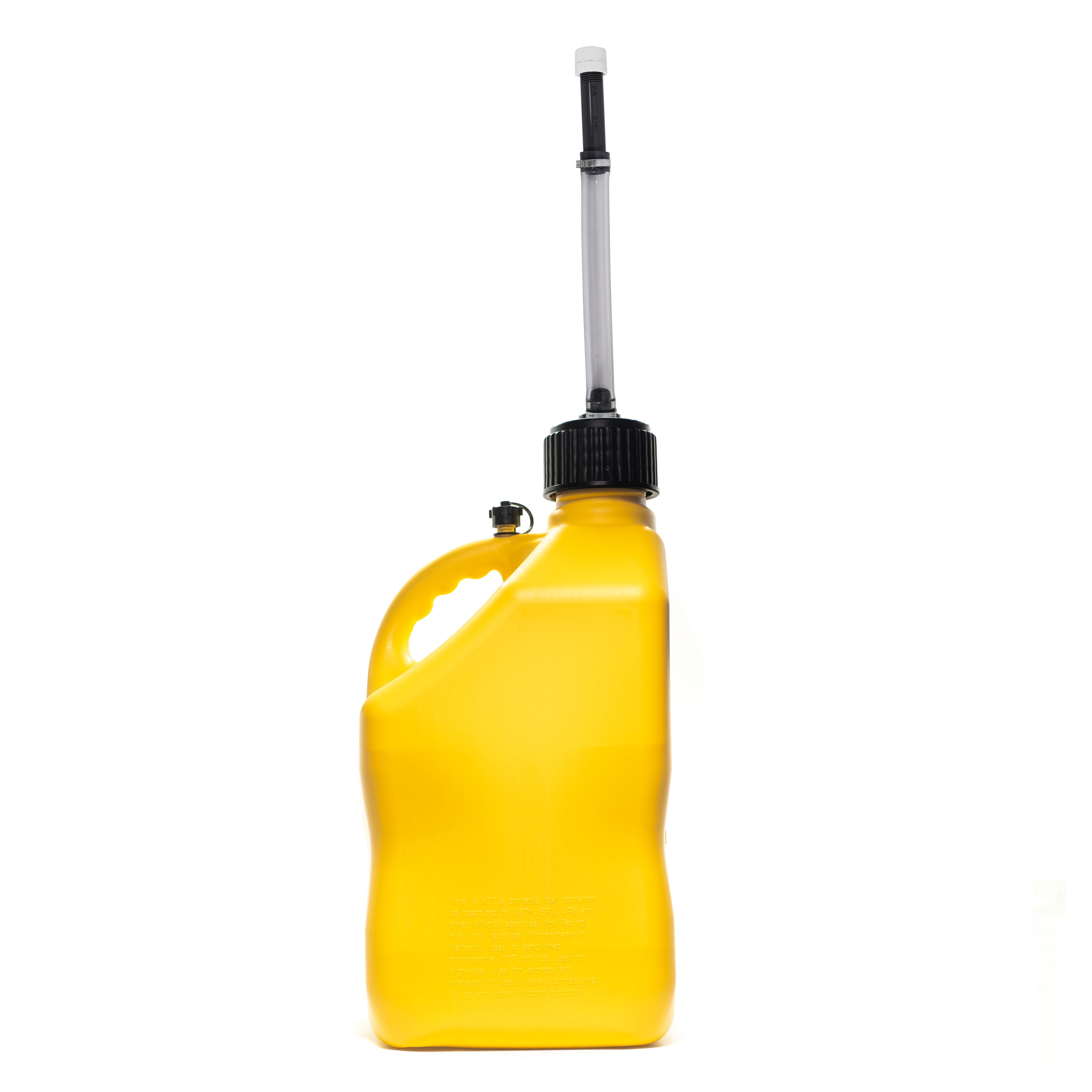 Bidón utilitario de 5.5 galones de VP Racing Fuels Yellow con manguera de lujo