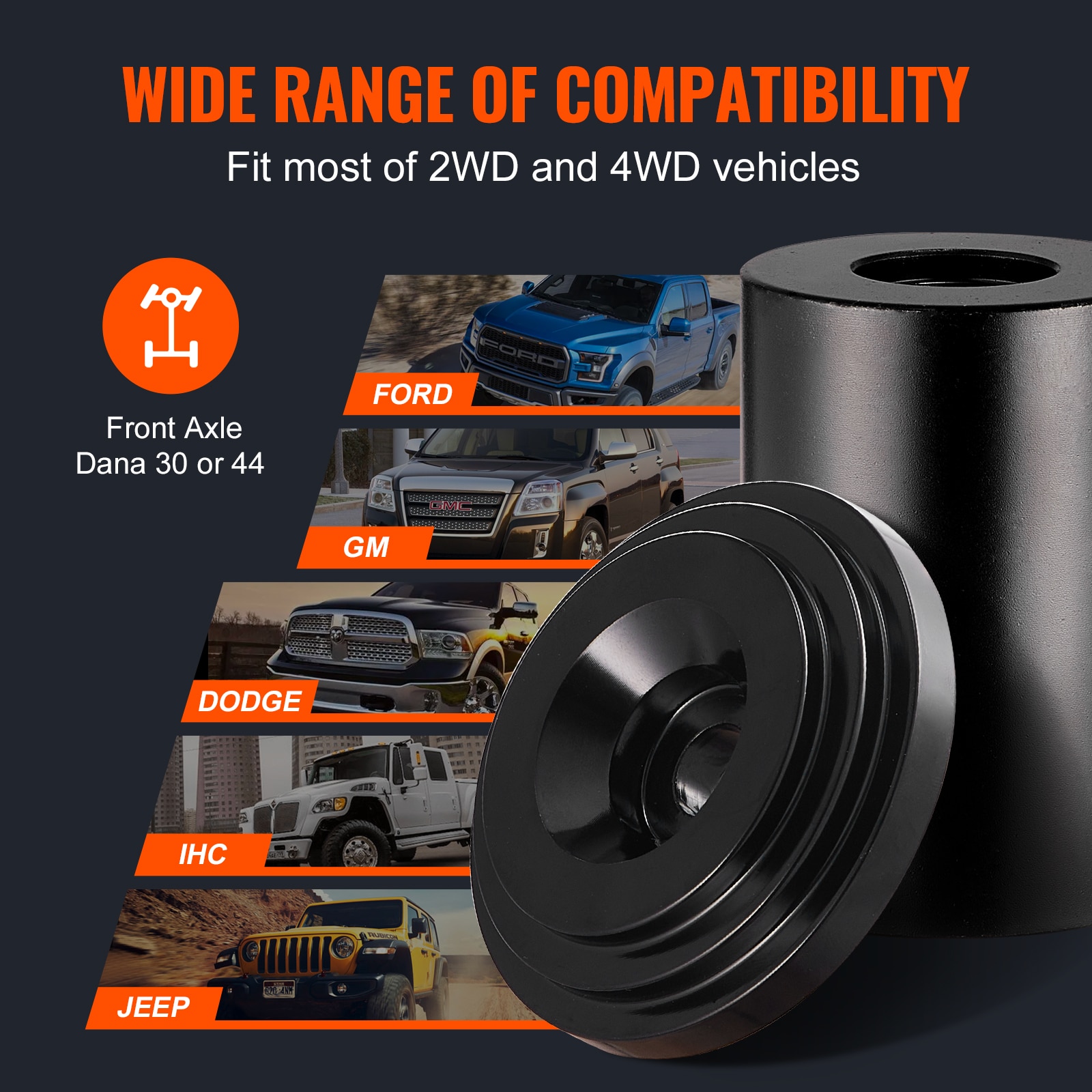 Kit de prensa de rótulas VEVOR, 23 piezas, juego de herramientas, Herramientas para quitar e instalar rótulas en forma de C, para la mayoría de autos 2WD y 4WD, Kit de reparación de rótulas resistente para reparación de automóviles
