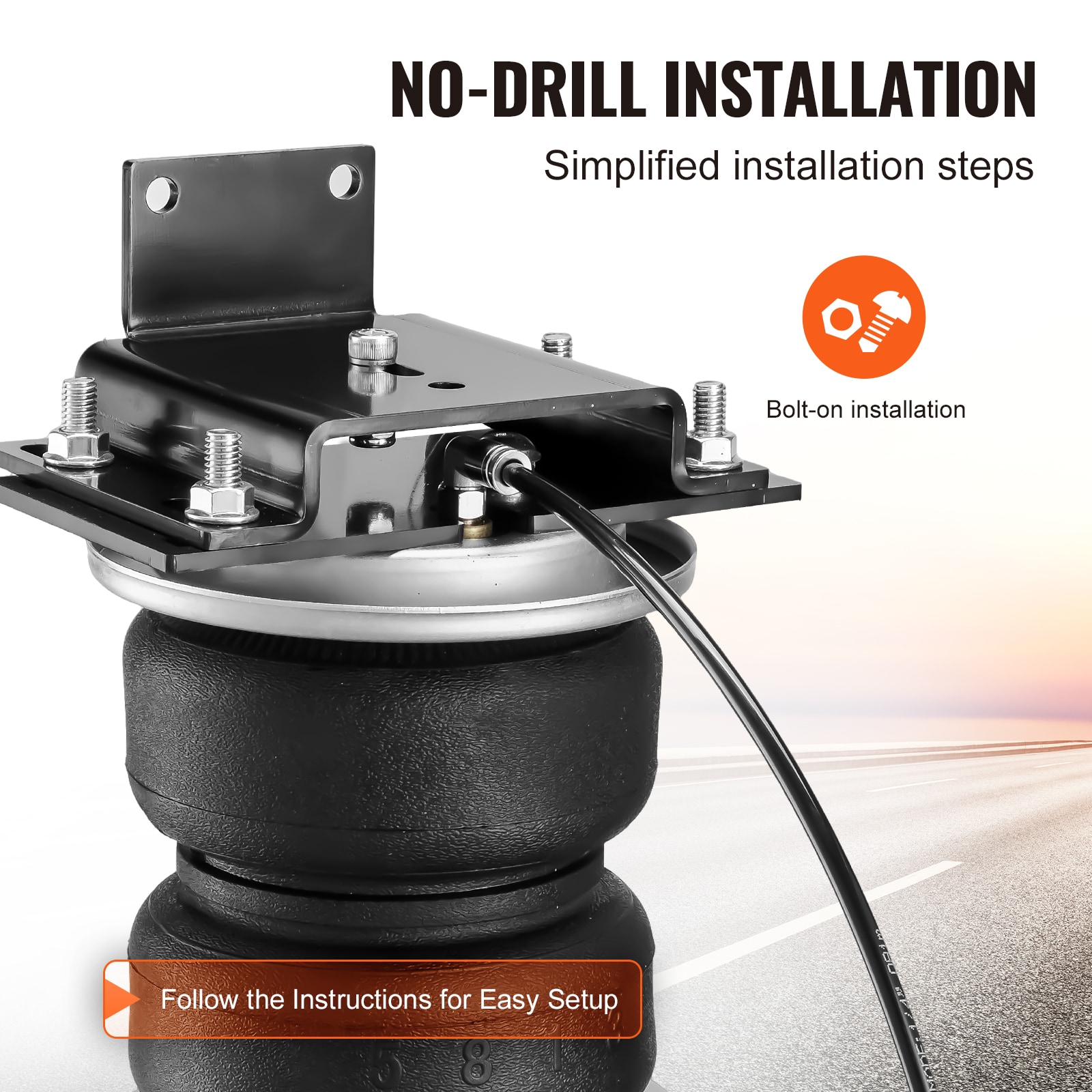 Kit de suspensión de bolsa de aire VEVOR, Kit de bolsa de suspensión de resortes de aire compatible con Dodge Ram 1500 de 2011 a 2018, Dodge Ram 1500 Classic de 2019 a 2021, 5000 libras de carga, 5 a 100 PSI