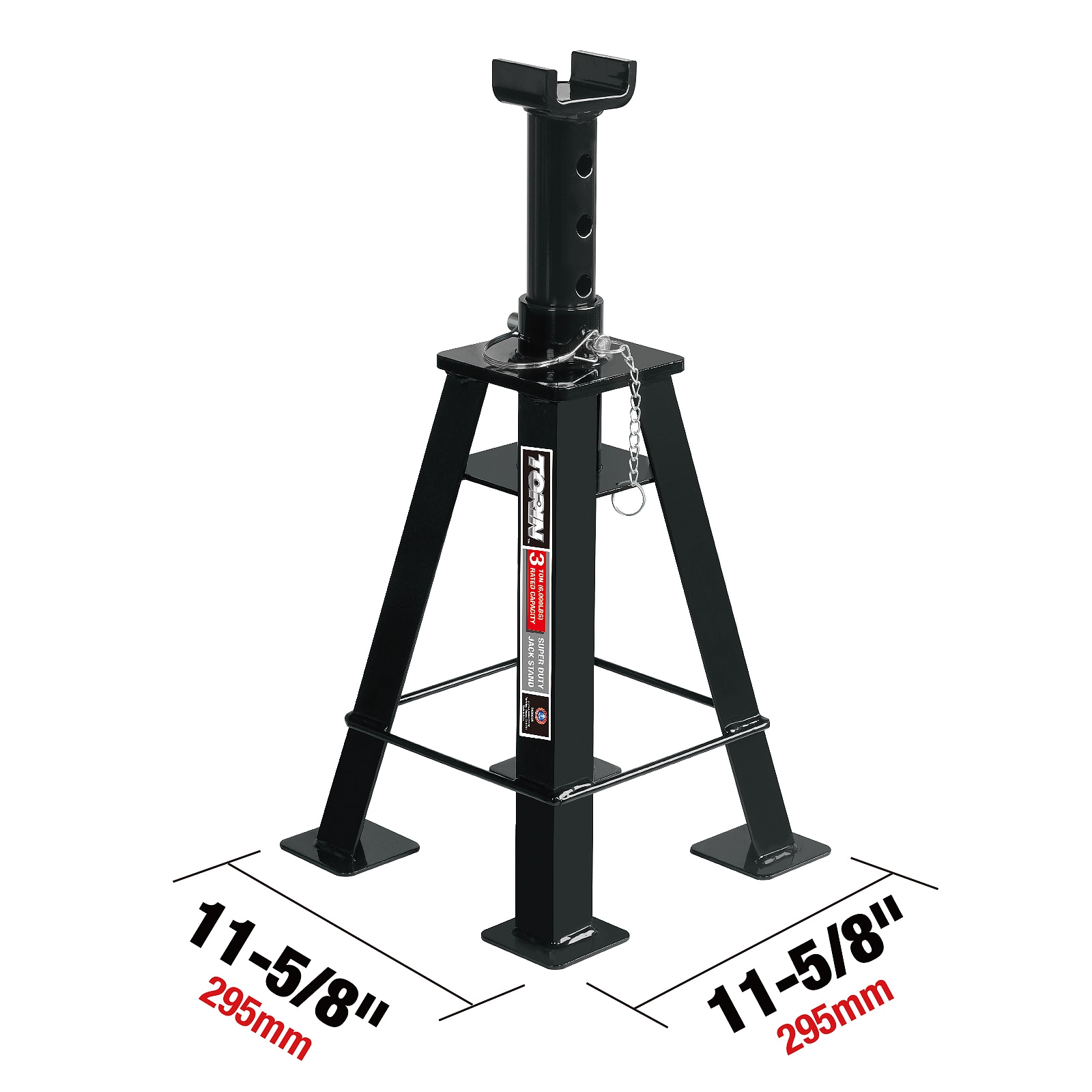 Soporte gato de acero manual Torin Black de 3 toneladas T43007H.