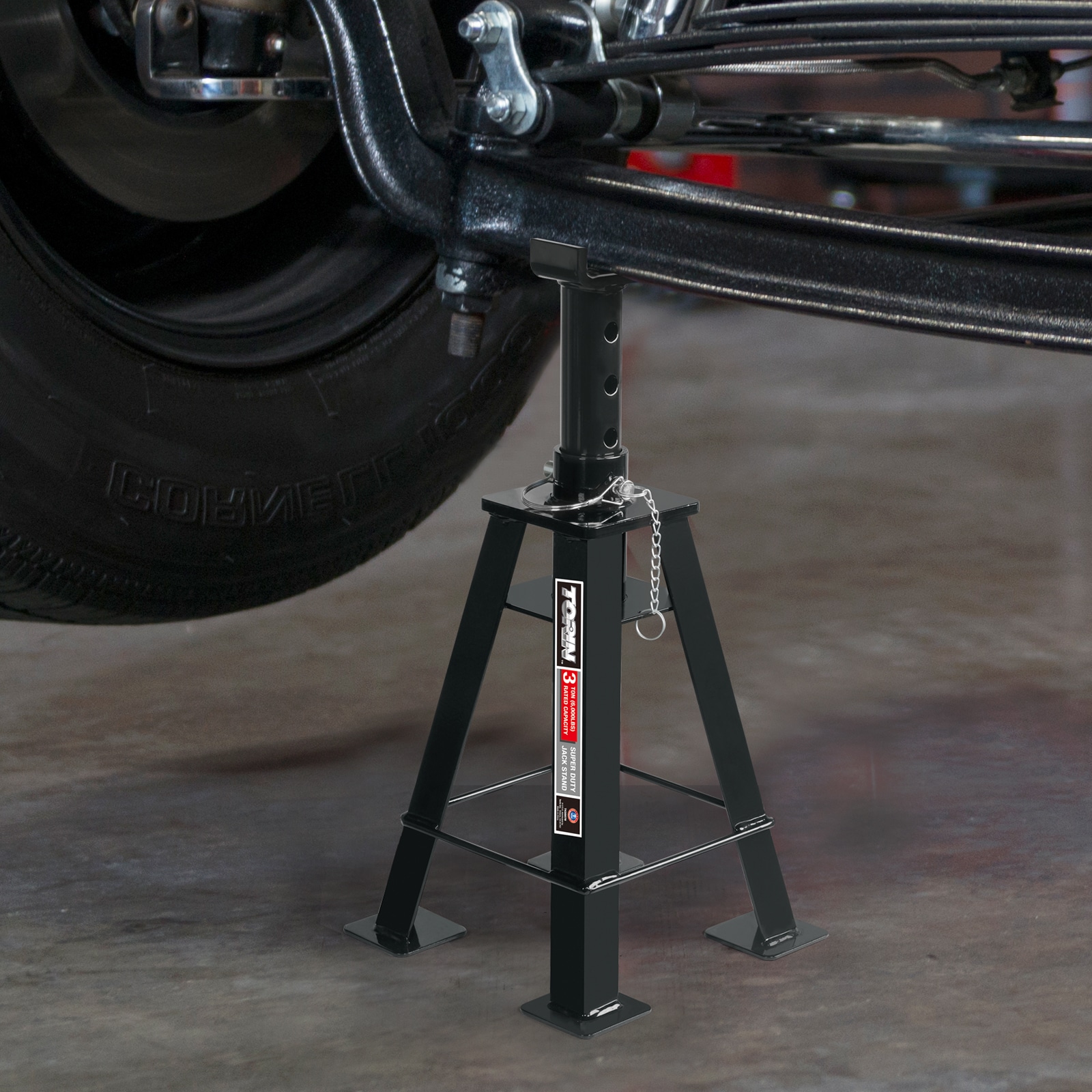 Soporte gato de acero manual Torin Black de 3 toneladas T43007H.