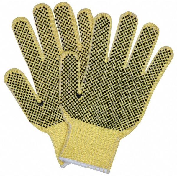 Guantes recubiertos resistentes al corte de Mcr Safety, Nivel de corte A2, negro/amarillo, L - 9363LE