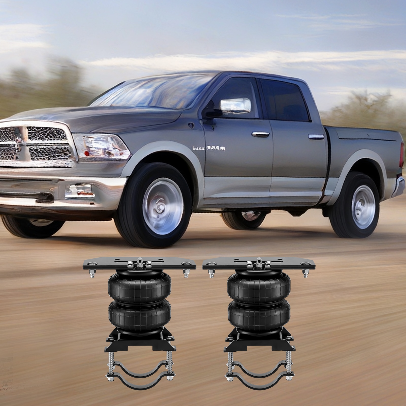 Kit de Suspensión de Bolsas de Aire VEVOR, Kit de Bolsas de Suspensión de Aire Compatible con Dodge Ram 2500 4WD 2003-2013, Dodge Ram 3500 4WD 2003-2018, Capacidad de Carga de 5000 lbs, Presión de 5 a 100 PSI