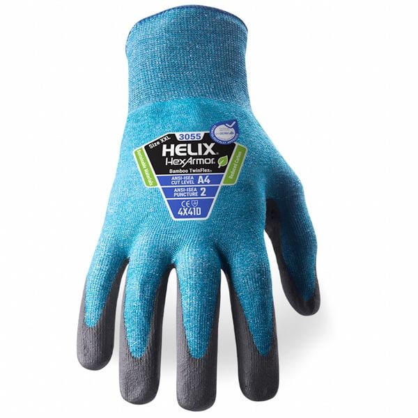 Guantes de tejido Hexarmor, Nivel de corte A4, calibre 18, azules, talla L (9) - 3055-L (9)