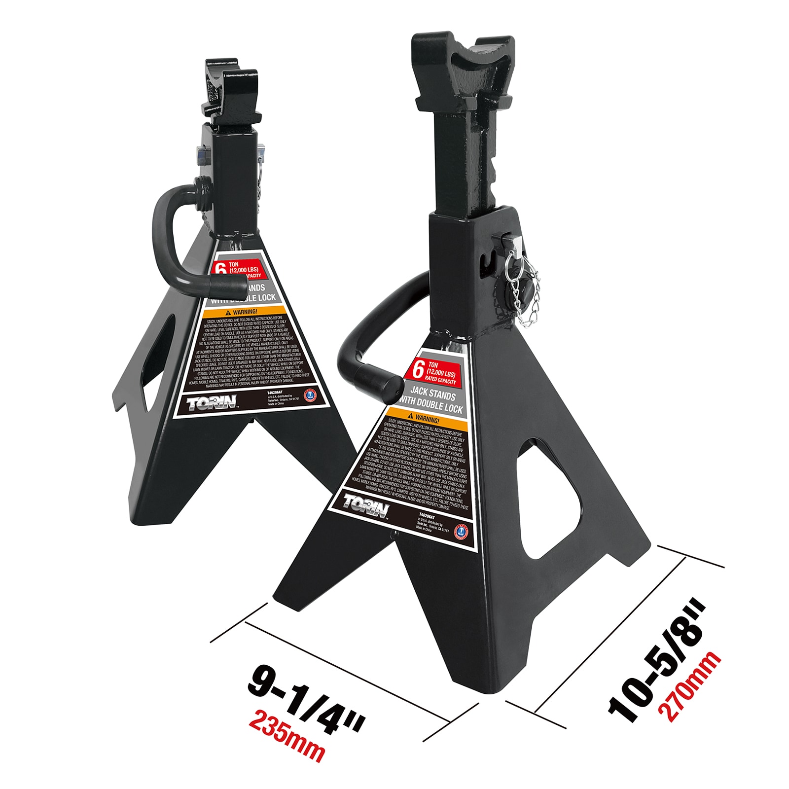 Torin Negro Soporte de Gato Manual de Acero 6 Toneladas T46206AT