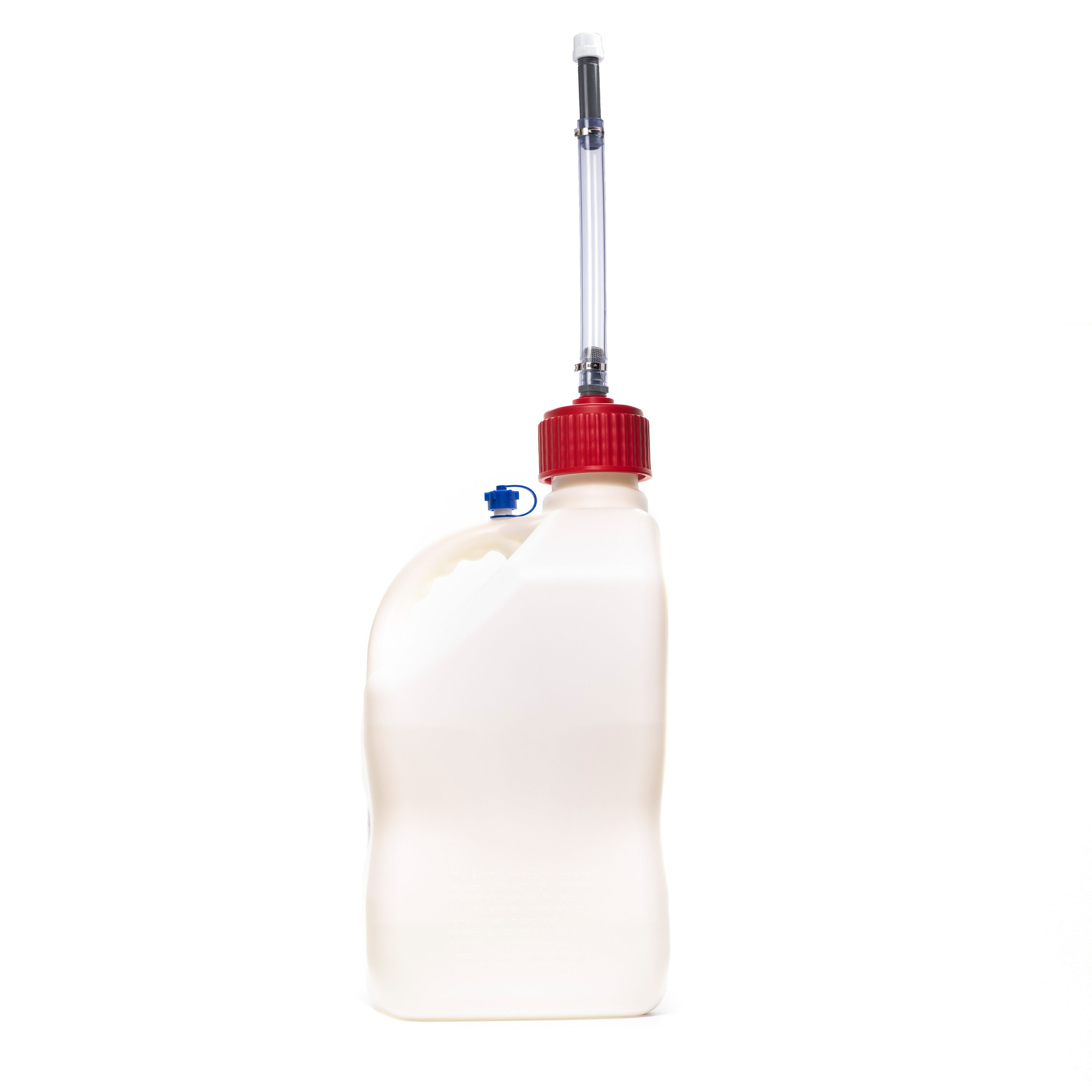 Bidón utilitario de motorsport de 5.5 galones con temática patriótica de VP Racing Fuels con manguera deluxe 35210-CA