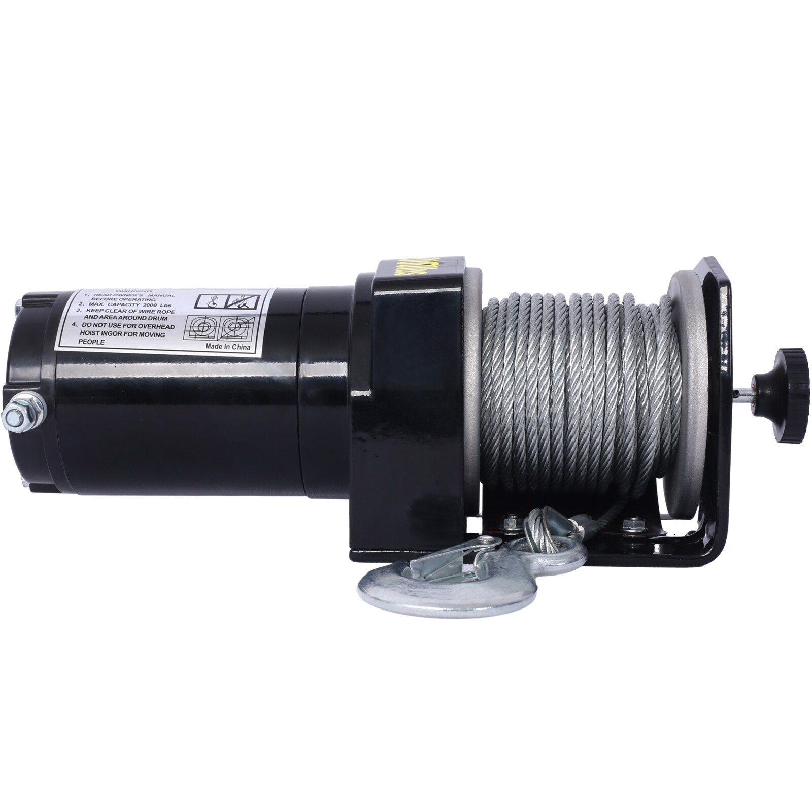 Malacate Eléctrico 12v 2000lb para ATV/UTV Siavonce Resistente al Agua con Cable de Acero, ideal para remolque de ATV UTV fuera de carretera.