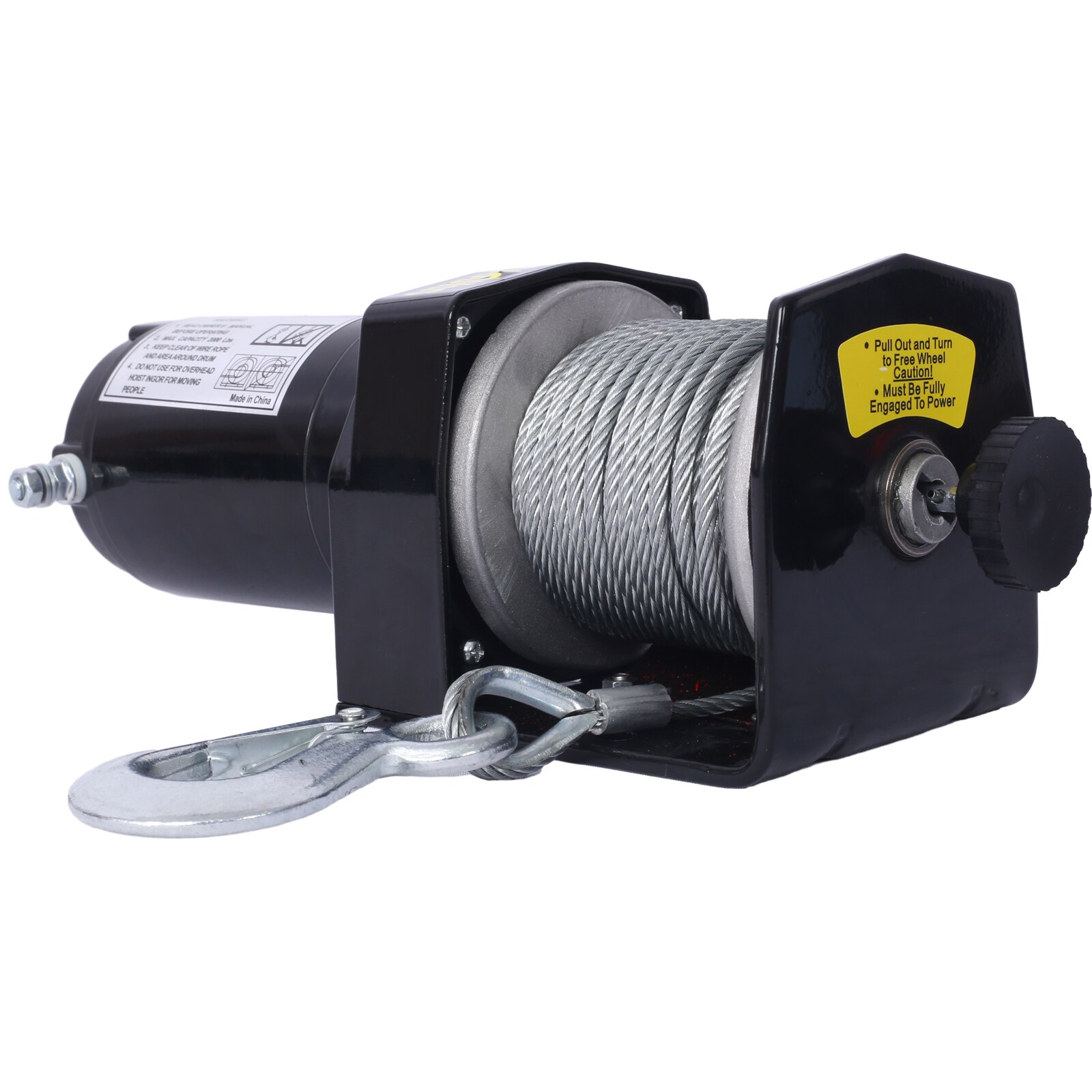 Malacate Eléctrico 12v 2000lb para ATV/UTV Siavonce Resistente al Agua con Cable de Acero, ideal para remolque de ATV UTV fuera de carretera.