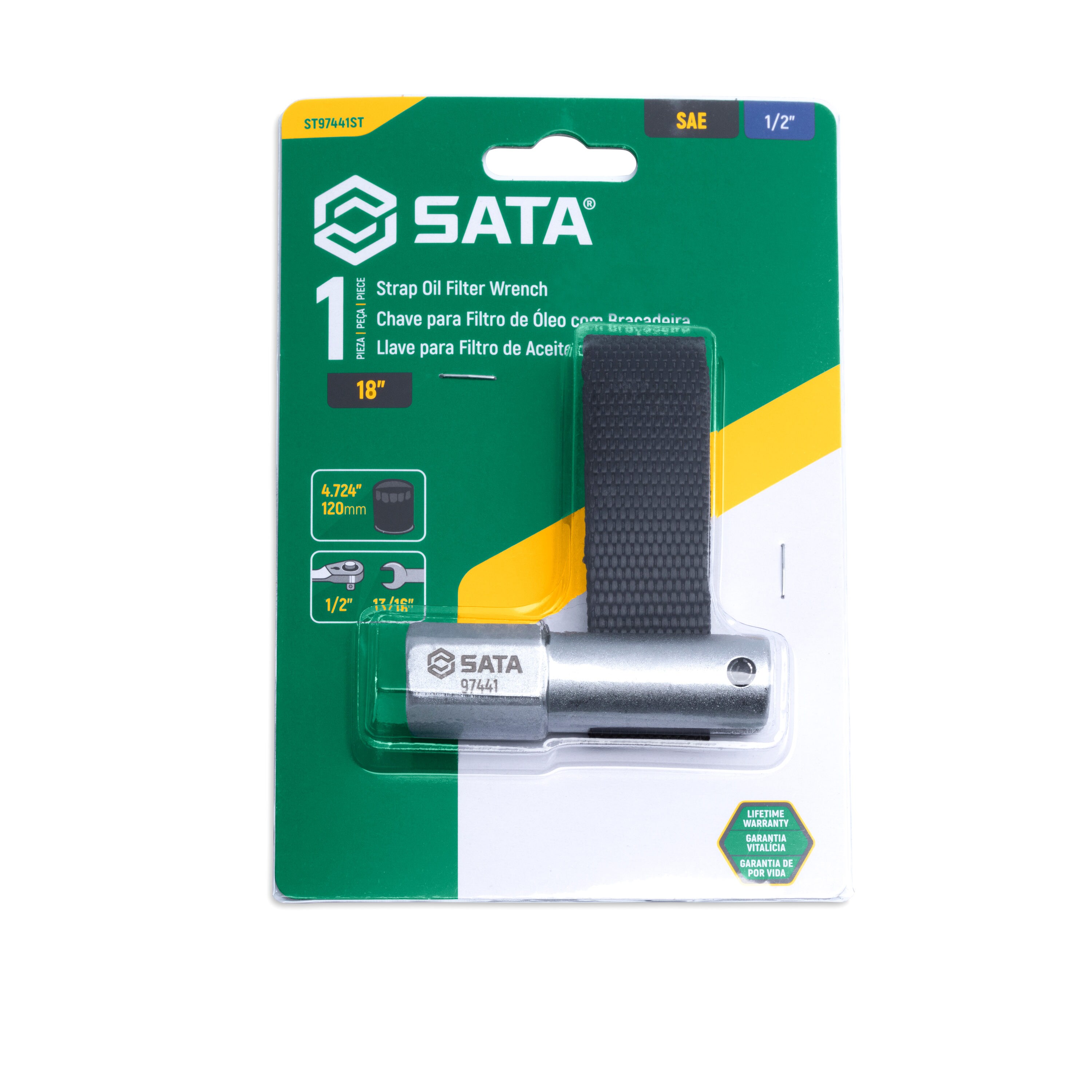 Llave para filtro de aceite SATA de acero cromo vanadio/nylon ST97441ST