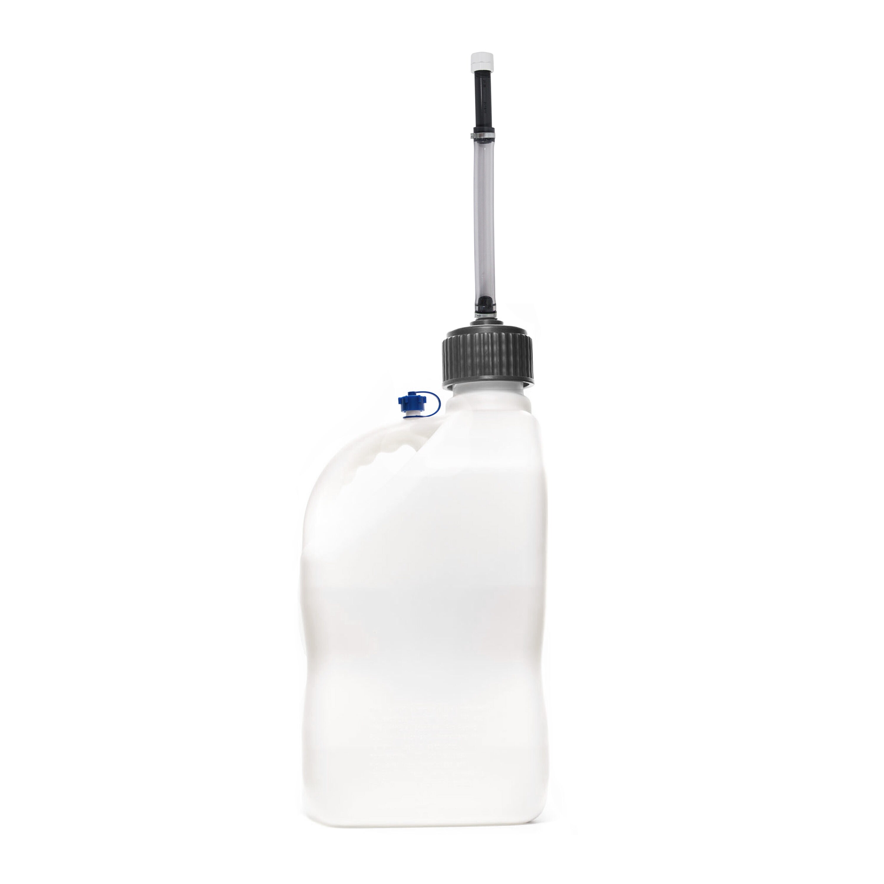 Bidón utilitario para deportes de motor VP Racing Fuels Blanco de 5.5 galones con manguera de lujo 3520-CA