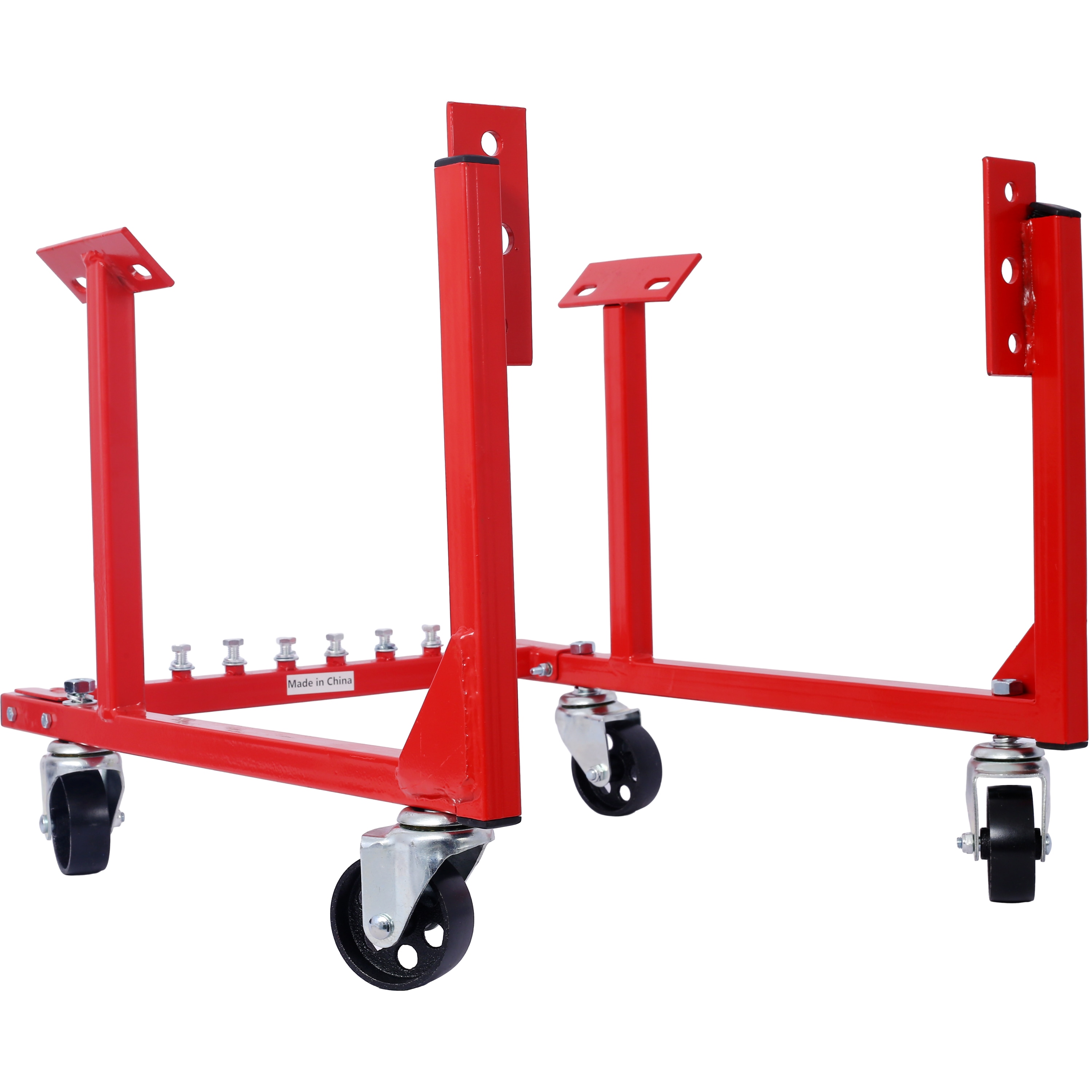 Base de motor Kahomvis con ruedas para motores Chevrolet de bloque pequeño y bloque grande, recubrimiento de polvo, construcción de acero resistente de 3 pulgadas, capacidad de 1000 libras, hardware de almacenamiento incluido, ensamblaje fácil GH-QP214-335.