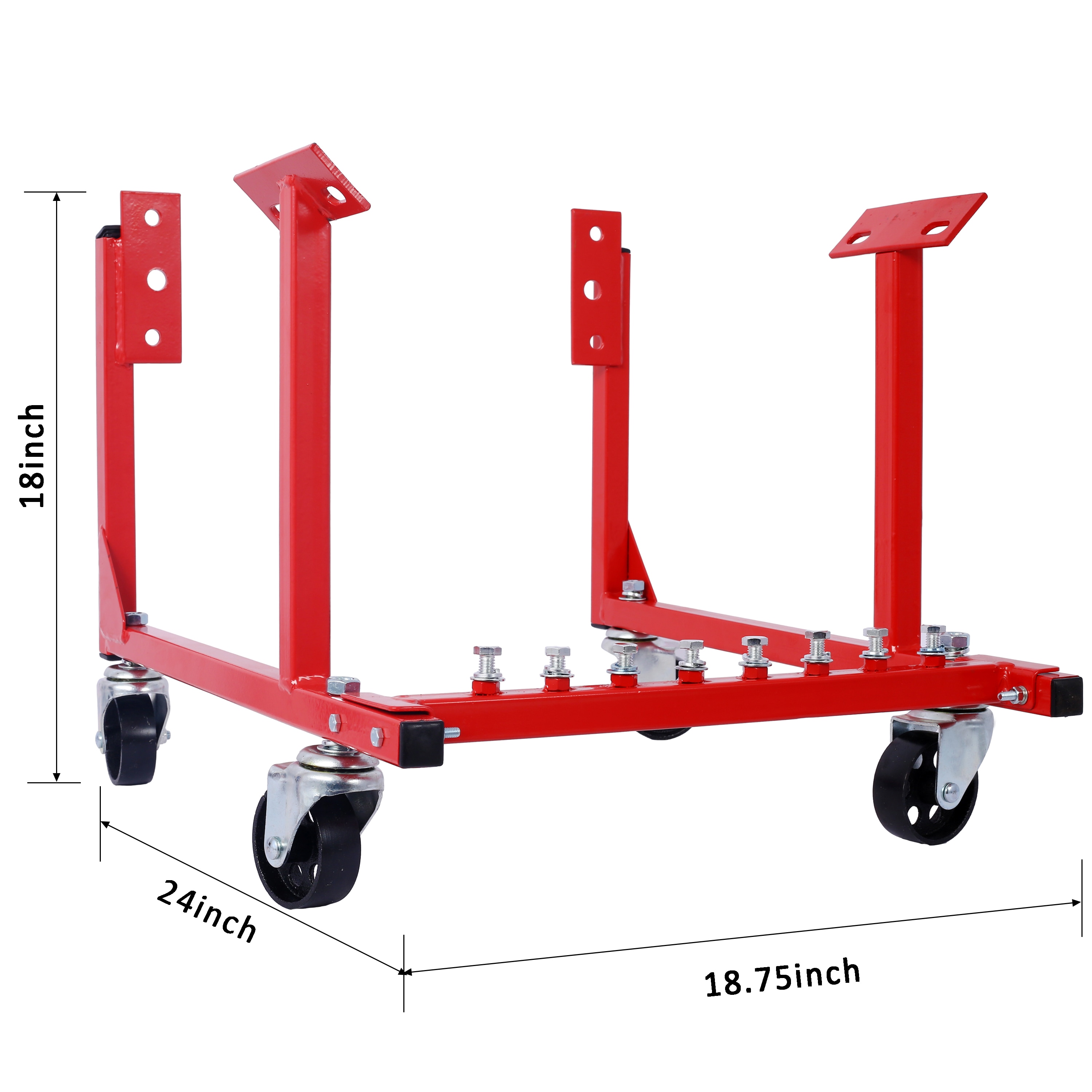 Base de motor Kahomvis con ruedas para motores Chevrolet de bloque pequeño y bloque grande, recubrimiento de polvo, construcción de acero resistente de 3 pulgadas, capacidad de 1000 libras, hardware de almacenamiento incluido, ensamblaje fácil GH-QP214-335.