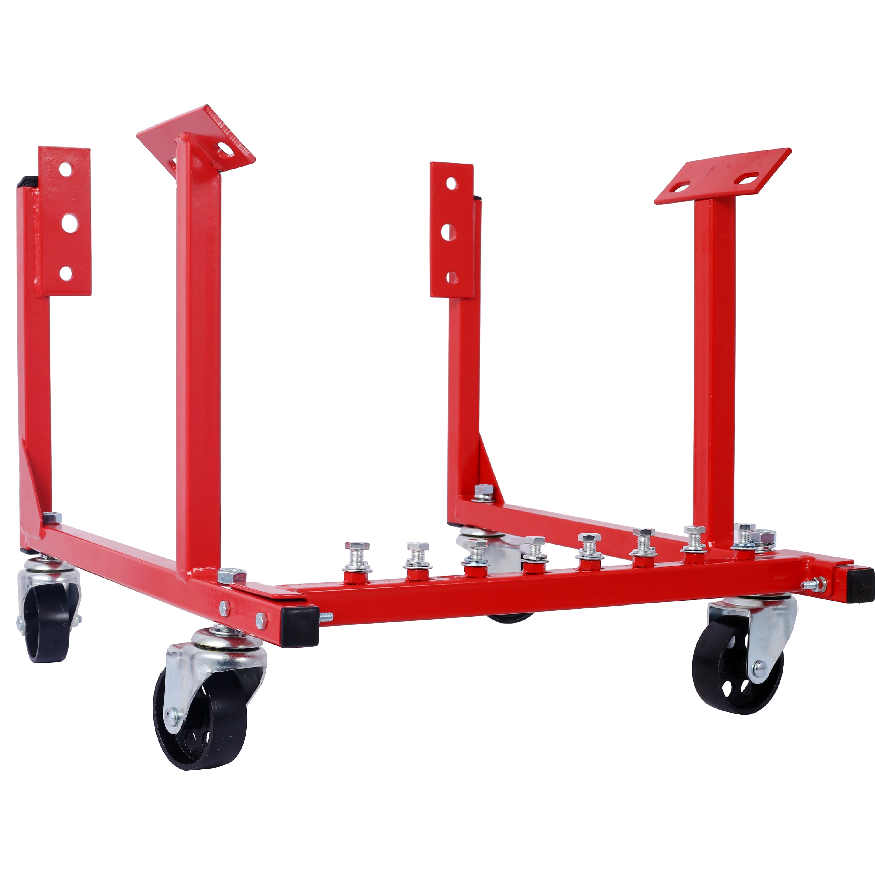 Base de motor Kahomvis con ruedas para motores Chevrolet de bloque pequeño y bloque grande, recubrimiento de polvo, construcción de acero resistente de 3 pulgadas, capacidad de 1000 libras, hardware de almacenamiento incluido, ensamblaje fácil GH-QP214-335.