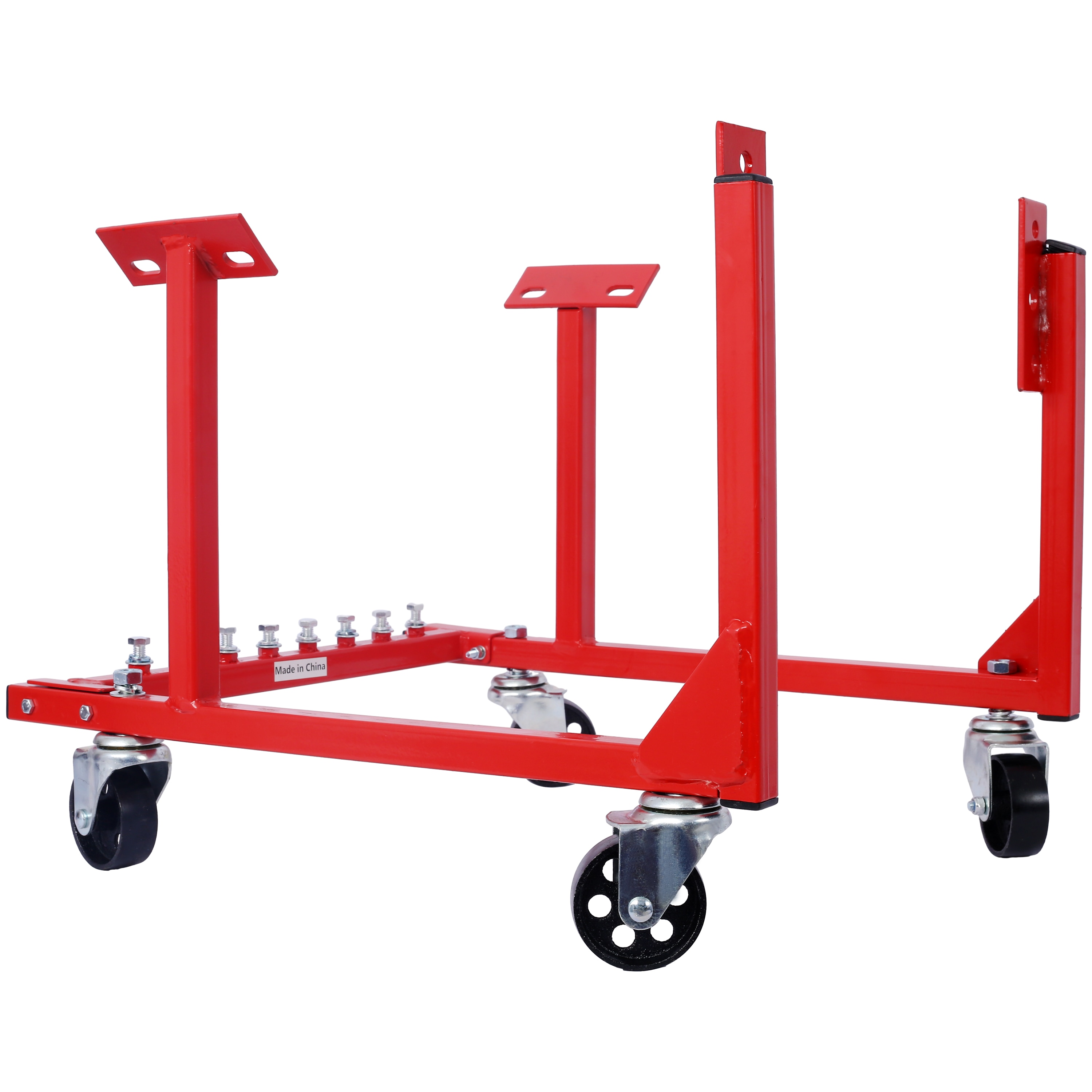 Base de motor Kahomvis con ruedas para motores Chevrolet de bloque pequeño y bloque grande, recubrimiento de polvo, construcción de acero resistente de 3 pulgadas, capacidad de 1000 libras, hardware de almacenamiento incluido, ensamblaje fácil GH-QP214-335.
