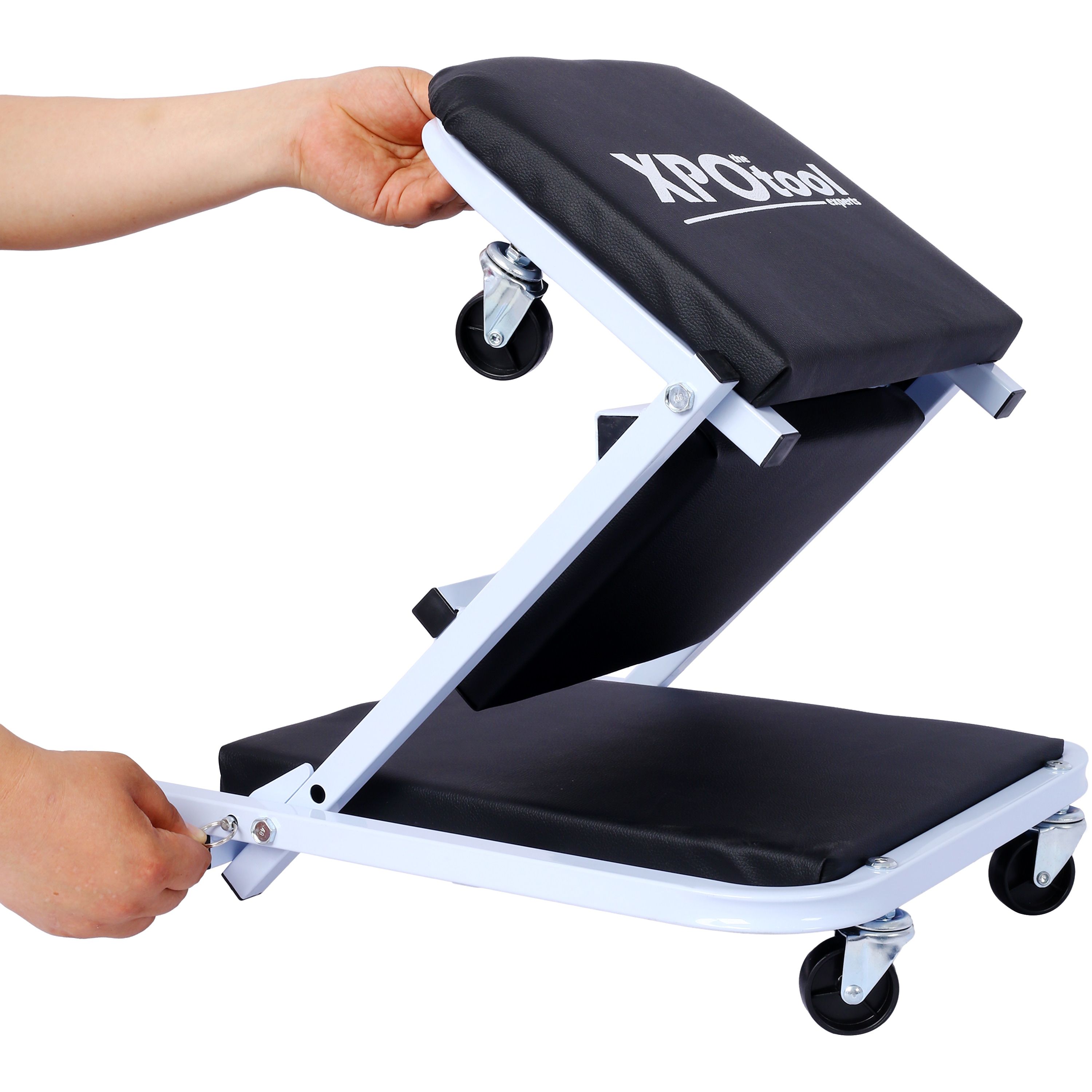 Rodillo mecánico Kahomvis, regalo para el garaje, asiento Z de rodillo mecánico de 36 pulgadas, regalos 2 en 1 para mecánicos, capacidad de 300 libras, rodillo de perfil bajo con 6 ruedas en el garaje/tienda para regalo del Día del Padre, negro GH-QP214-606.