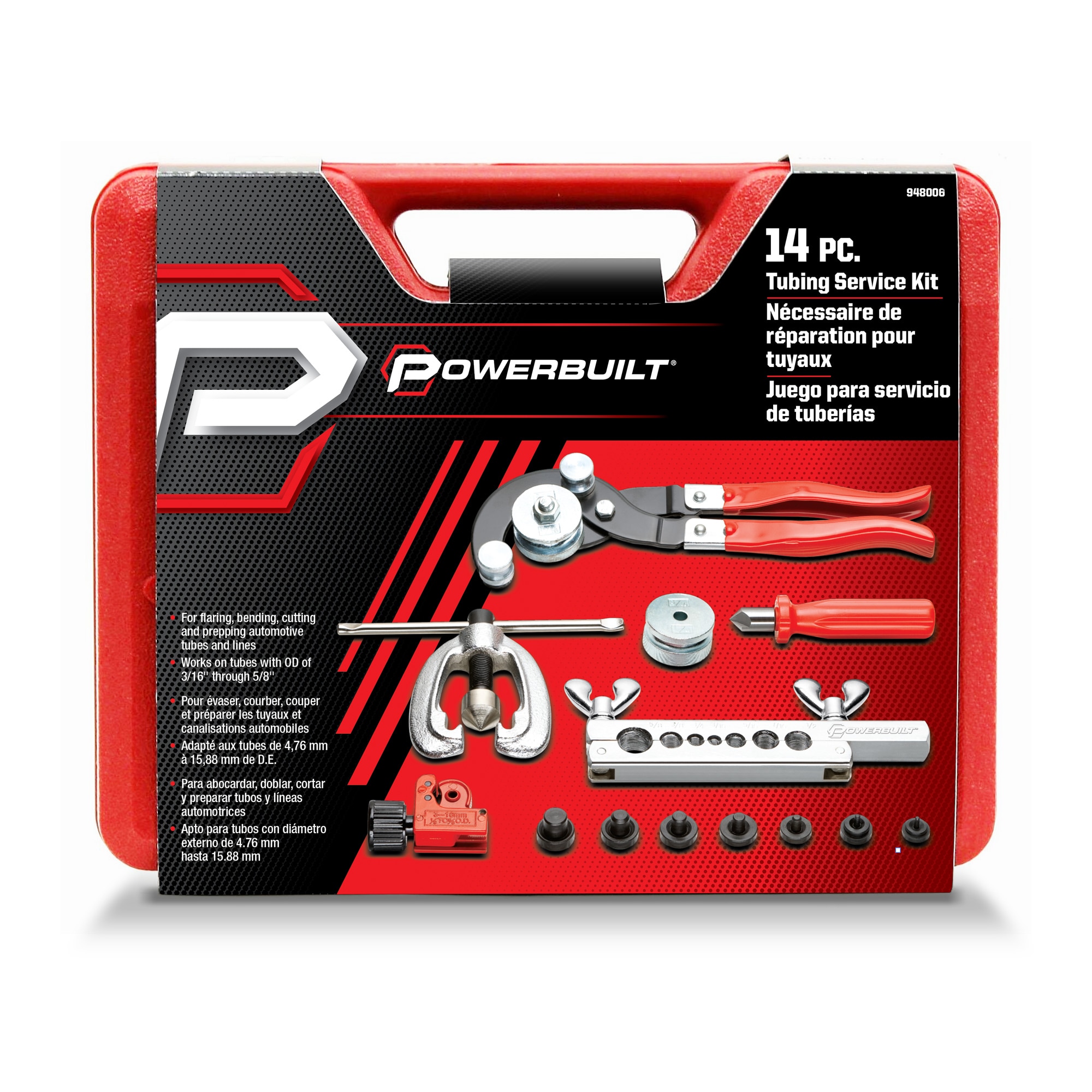 Set de herramientas para servicio de tuberías automotrices Powerbuilt 948006