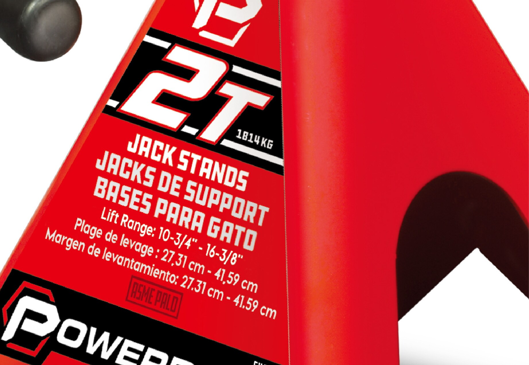 Set de soportes de gato de acero de 2 toneladas en color rojo Powerbuilt 640399.