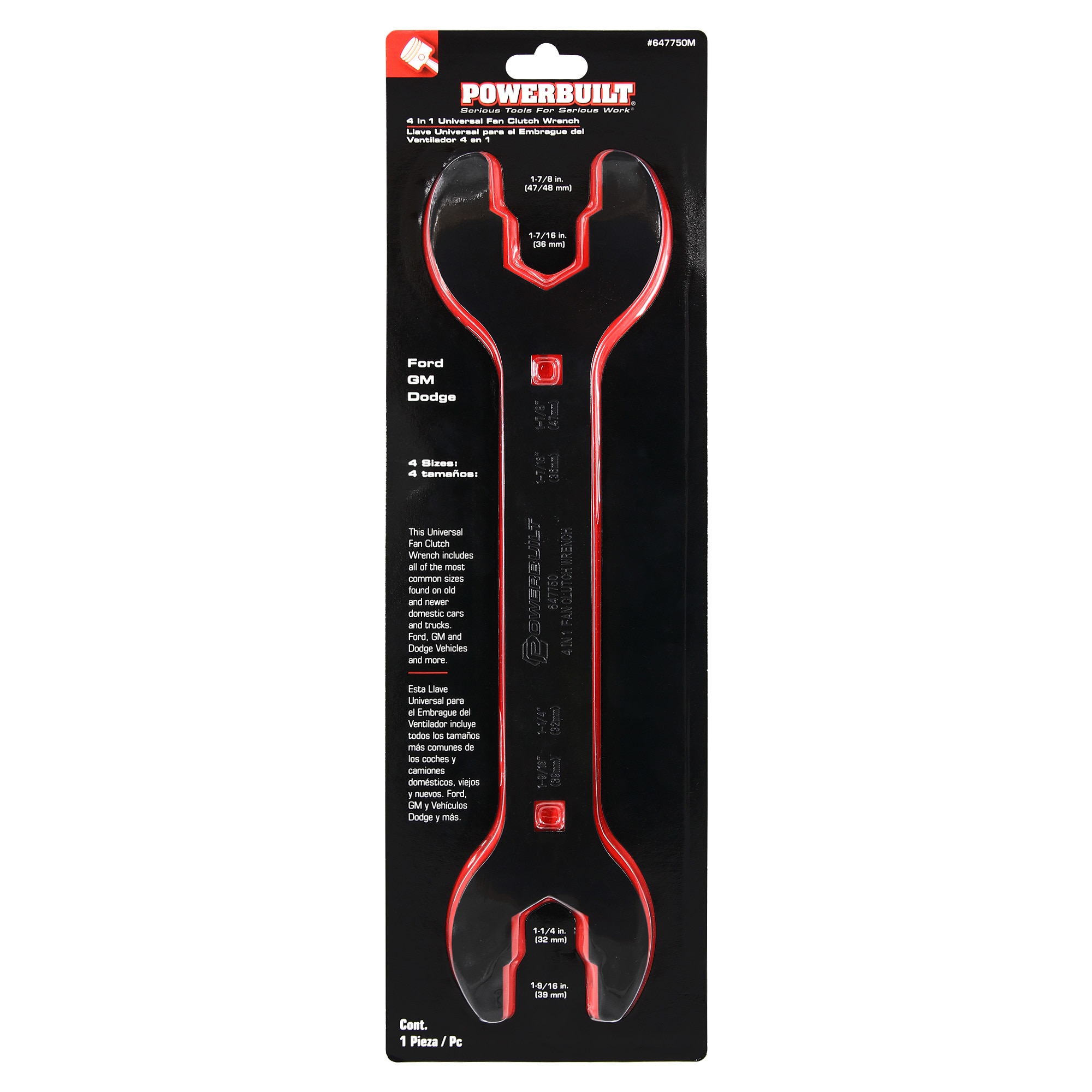 Powerbuilt Llave para Embrague de Ventilador Universal 4 en 1 647750