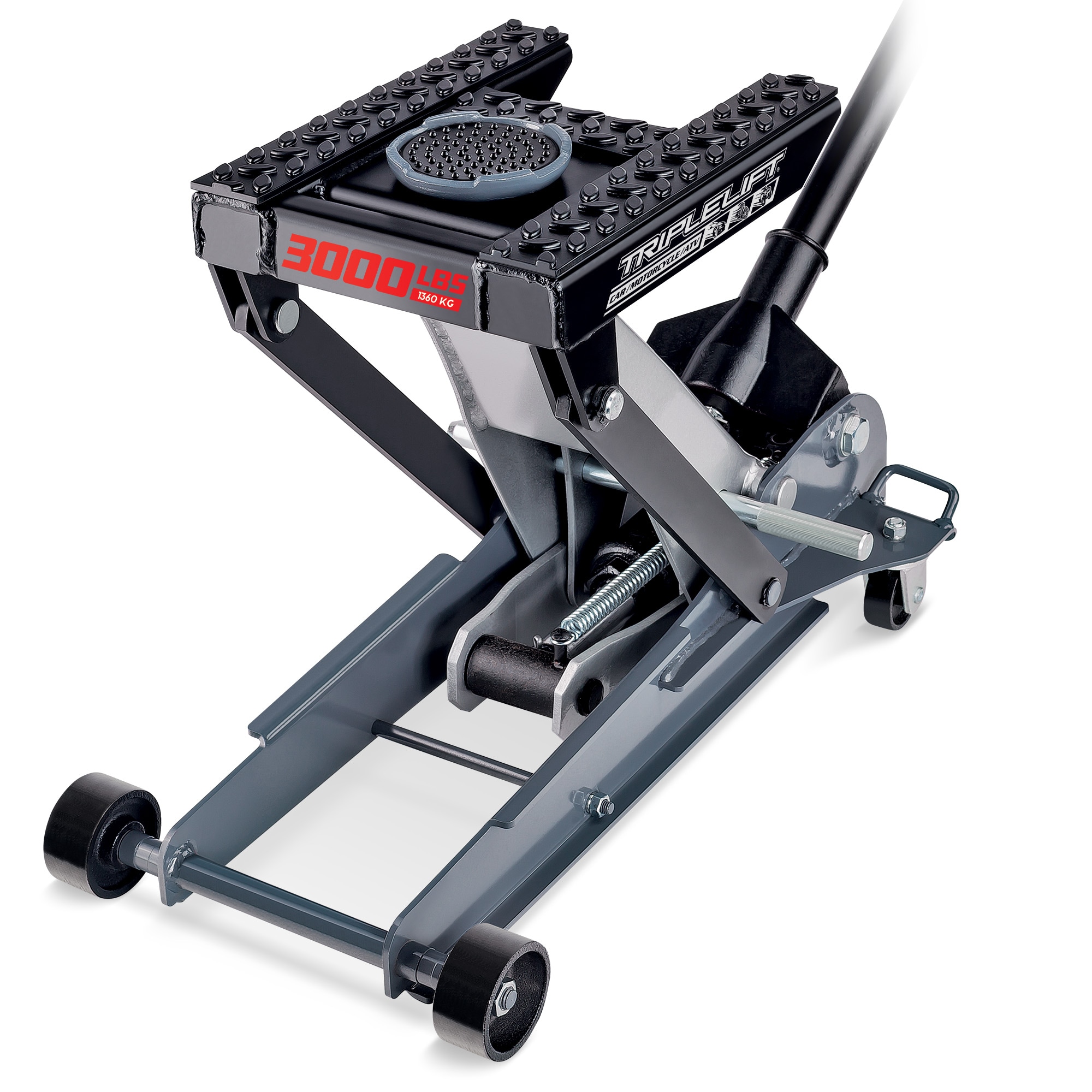 Gato hidráulico de piso de acero Powerbuilt gris de 1.5 toneladas
