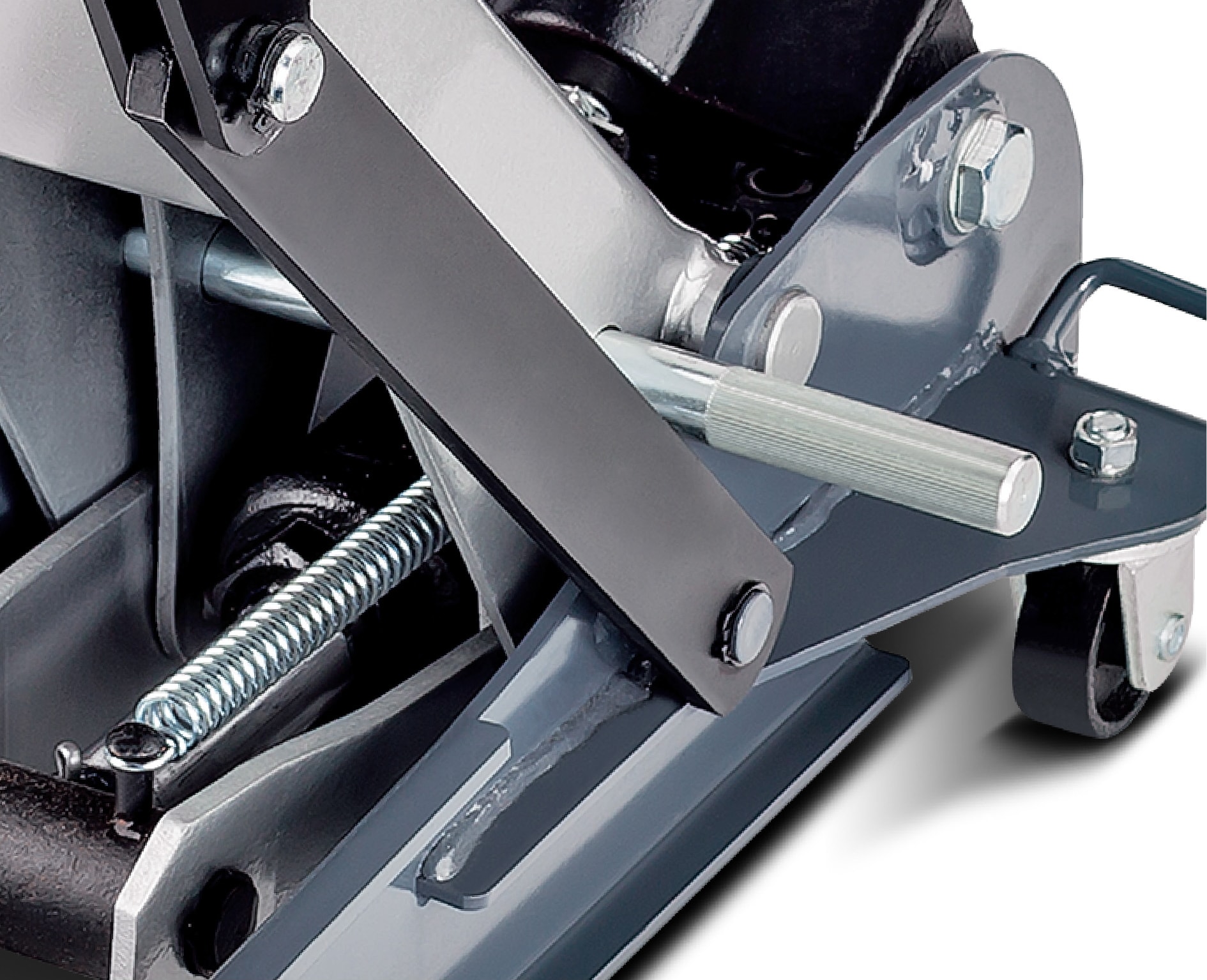 Gato hidráulico de piso de acero Powerbuilt gris de 1.5 toneladas