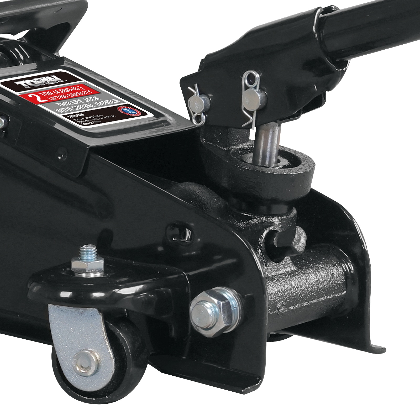 Gato hidráulico de piso manual de acero de 2 toneladas en negro Torin T82001R