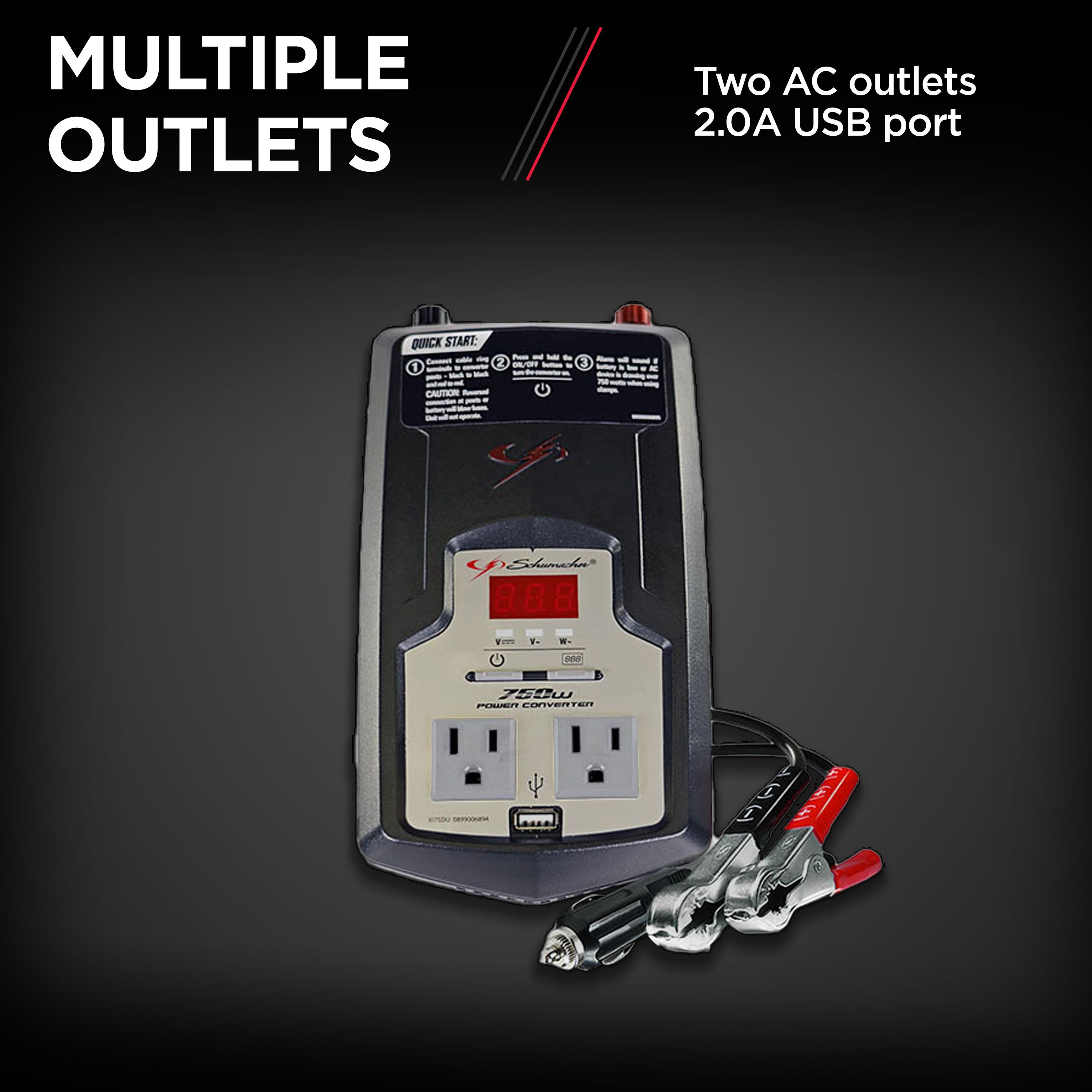 Inversor de corriente de 750 vatios de Schumacher Electric XI75DU