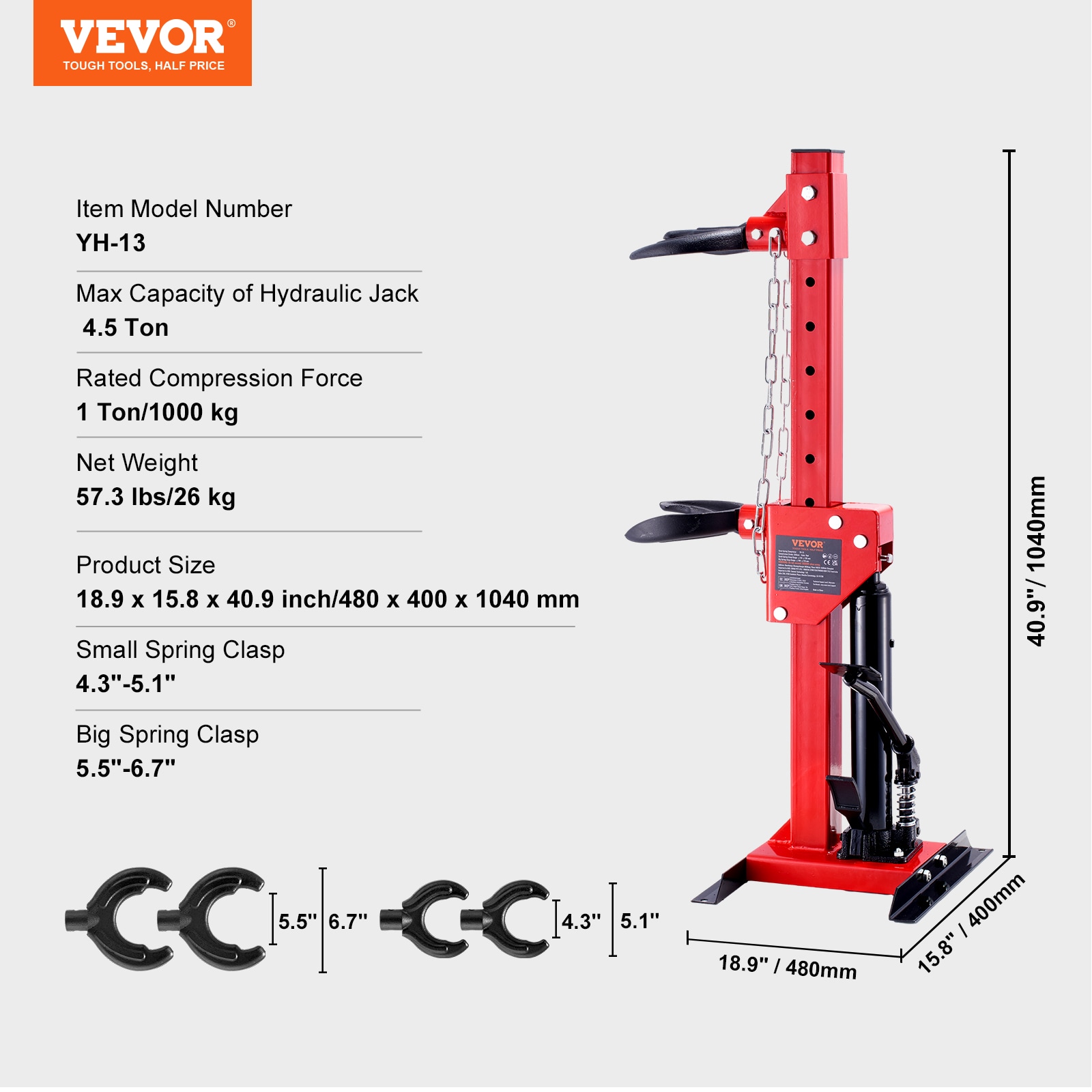 Compresor de Resortes de Válvulas de Acero Rojo VEVOR