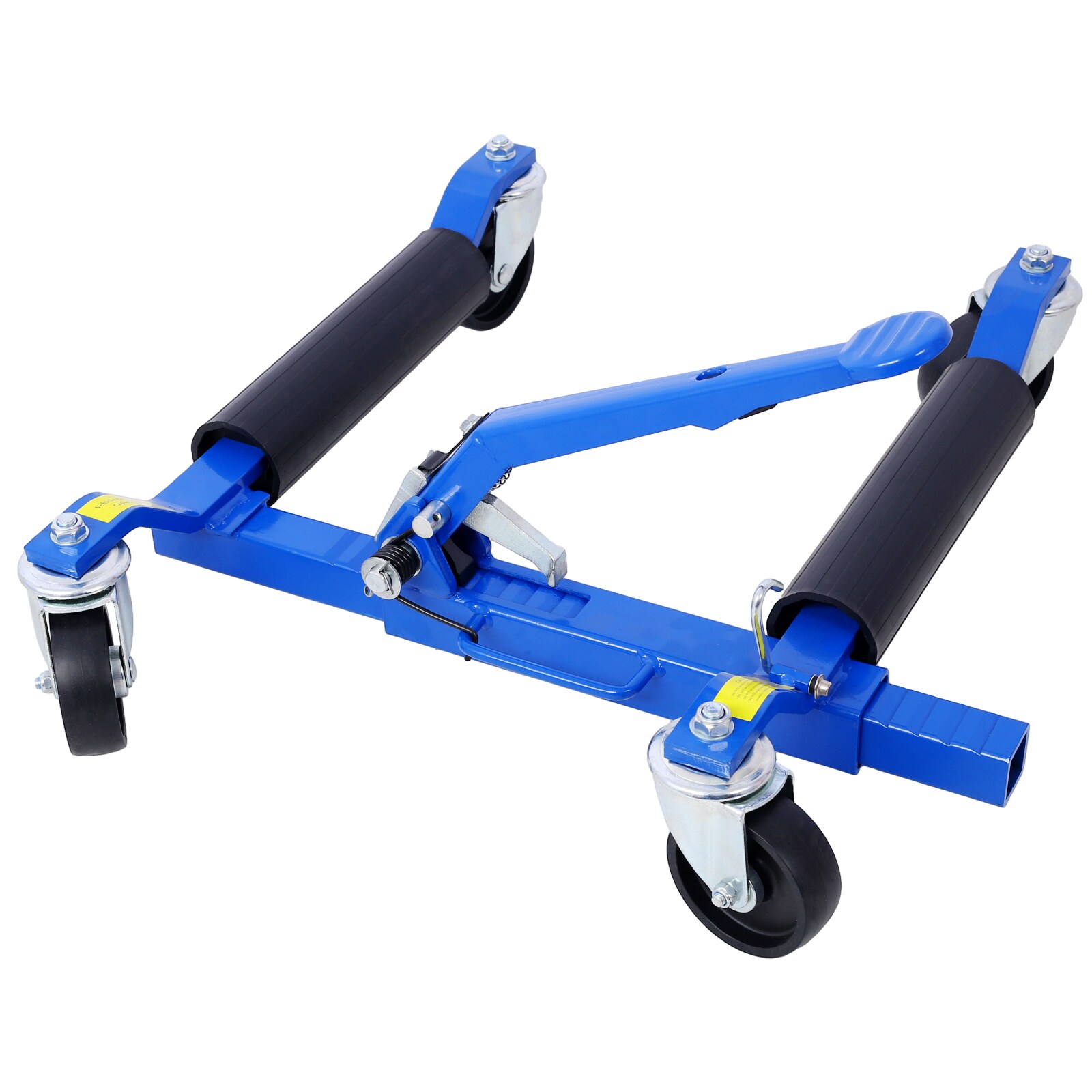 Set de (2) patines para carro Kahomvis, posicionamiento de vehículo hidráulico, gato de llanta hidráulico con pedal ratcheting, capacidad de 1,250 libras, color azul GH-QP214-256.