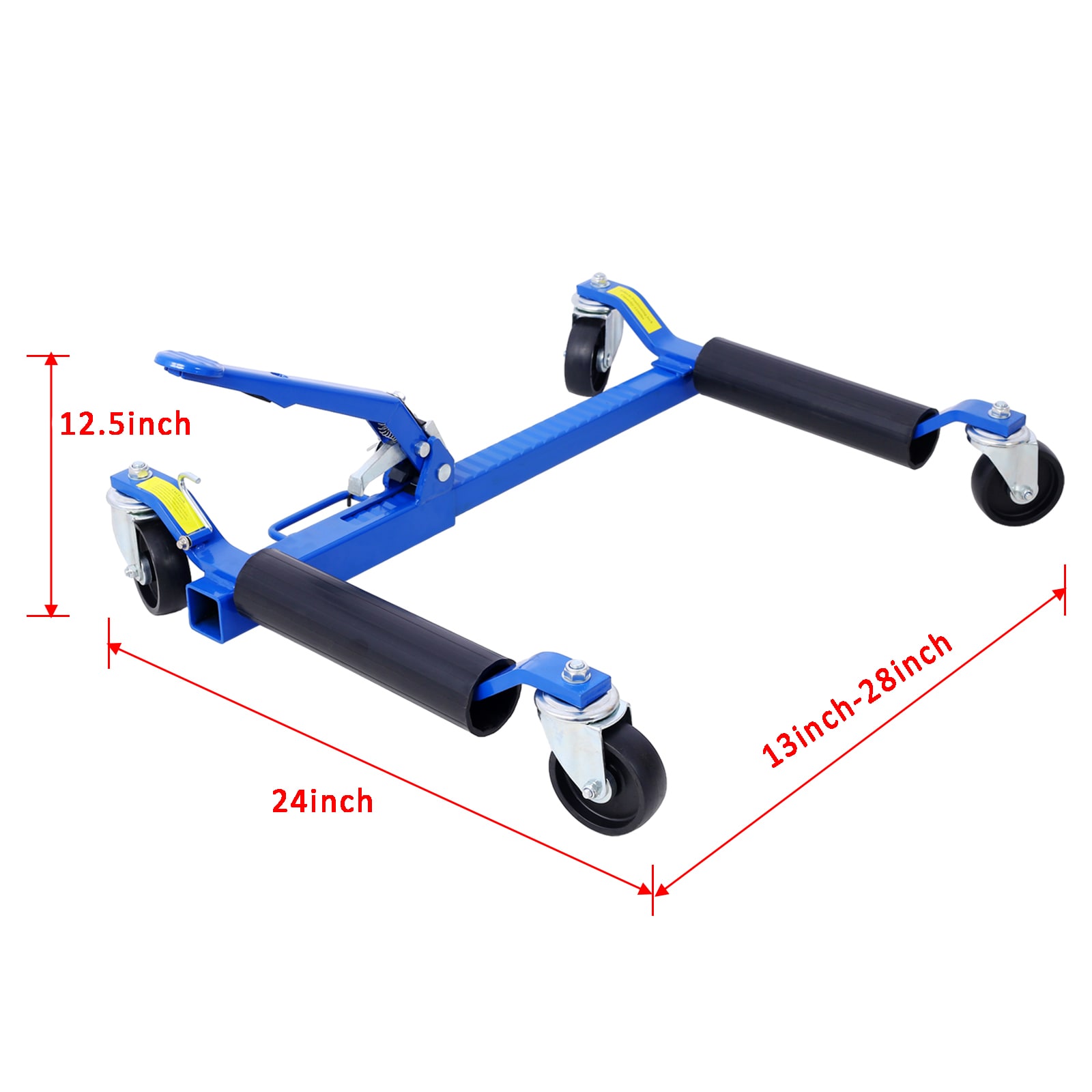Set de (2) patines para carro Kahomvis, posicionamiento de vehículo hidráulico, gato de llanta hidráulico con pedal ratcheting, capacidad de 1,250 libras, color azul GH-QP214-256.