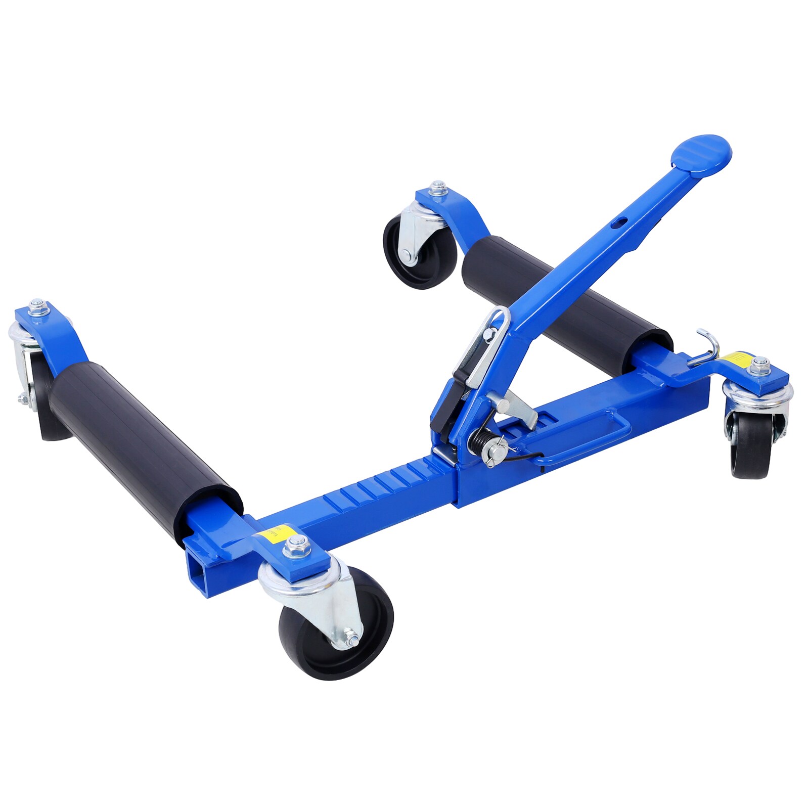 Set de (2) patines para carro Kahomvis, posicionamiento de vehículo hidráulico, gato de llanta hidráulico con pedal ratcheting, capacidad de 1,250 libras, color azul GH-QP214-256.