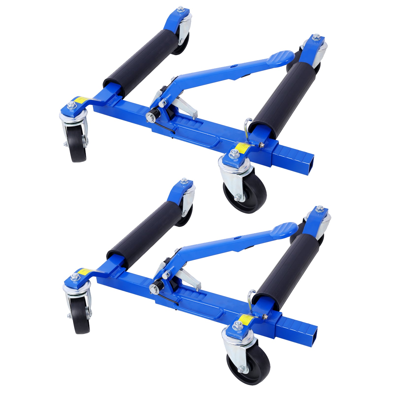 Set de (2) patines para carro Kahomvis, posicionamiento de vehículo hidráulico, gato de llanta hidráulico con pedal ratcheting, capacidad de 1,250 libras, color azul GH-QP214-256.