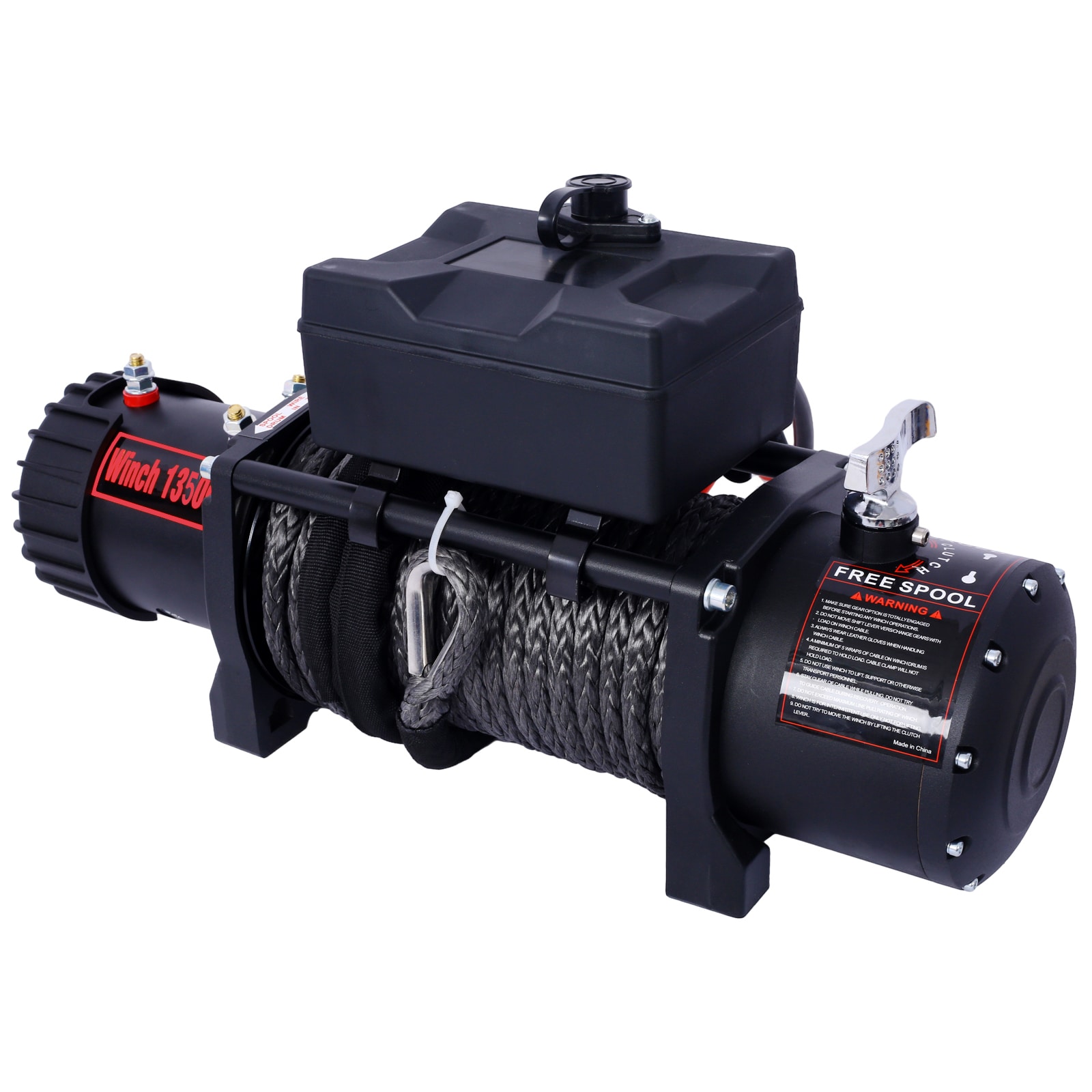 Malacate eléctrico Siavonce- Capac. de carga de 13500 lb- Energía de 12v DC para remolcar camioneta fuera de la carretera con control remoto inalámbrico XH27135