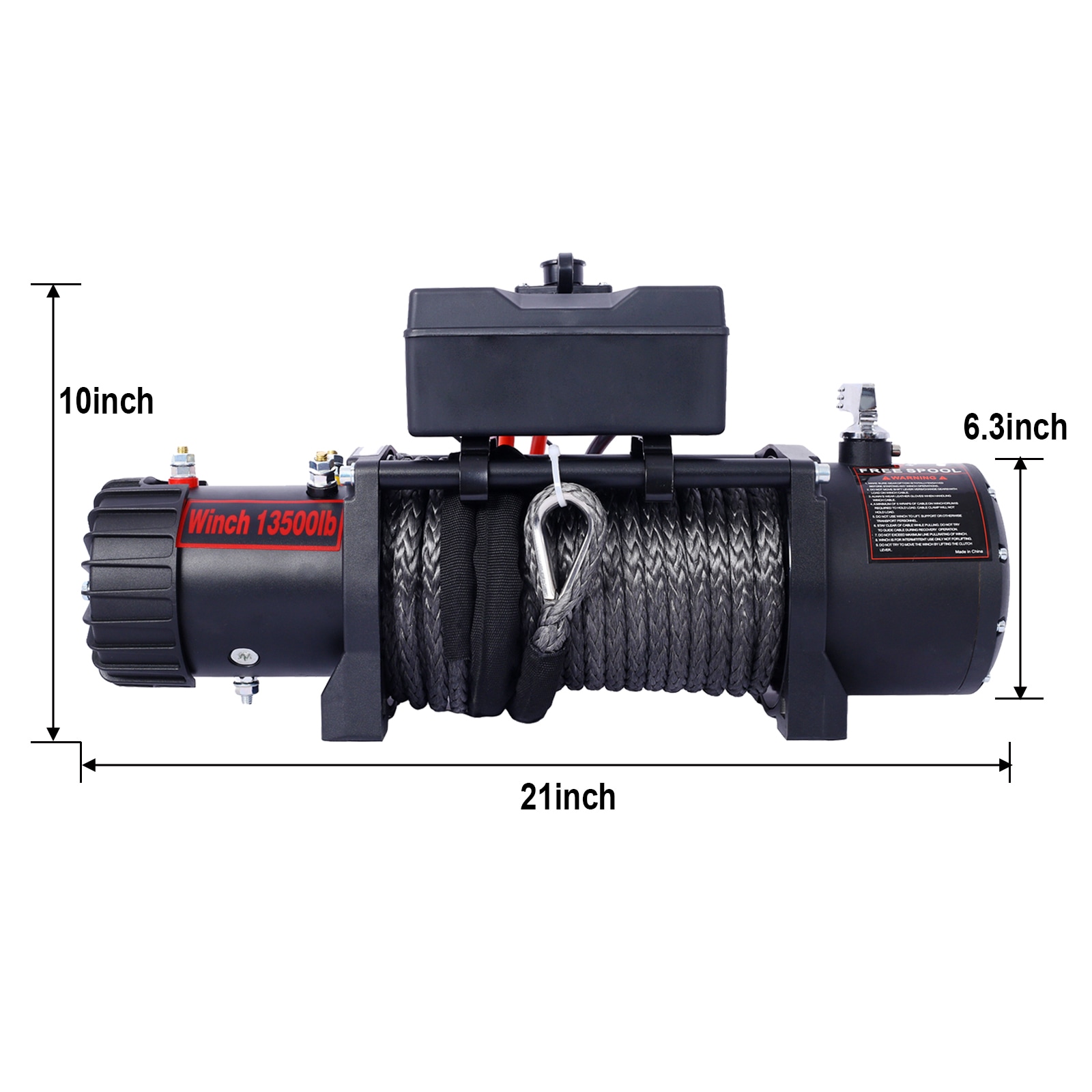 Malacate eléctrico Siavonce- Capac. de carga de 13500 lb- Energía de 12v DC para remolcar camioneta fuera de la carretera con control remoto inalámbrico XH27135