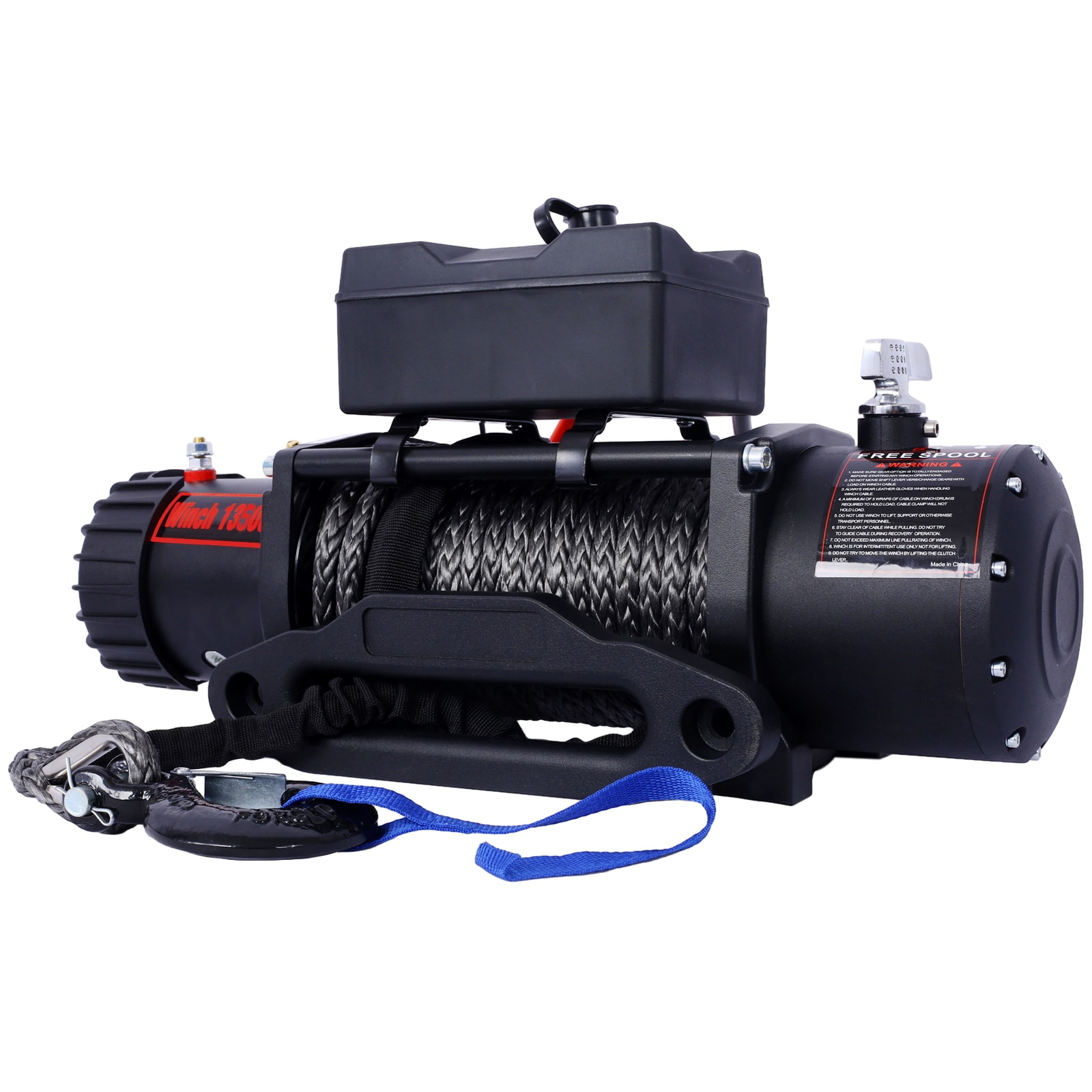 Malacate eléctrico Siavonce- Capac. de carga de 13500 lb- Energía de 12v DC para remolcar camioneta fuera de la carretera con control remoto inalámbrico XH27135