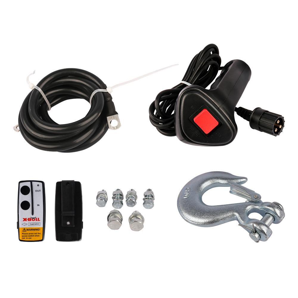 Malacate Eléctrico Siavonce 12000 Lbs Cable de Acero Control Remoto Inalámbrico Película de Cristal XH43170
