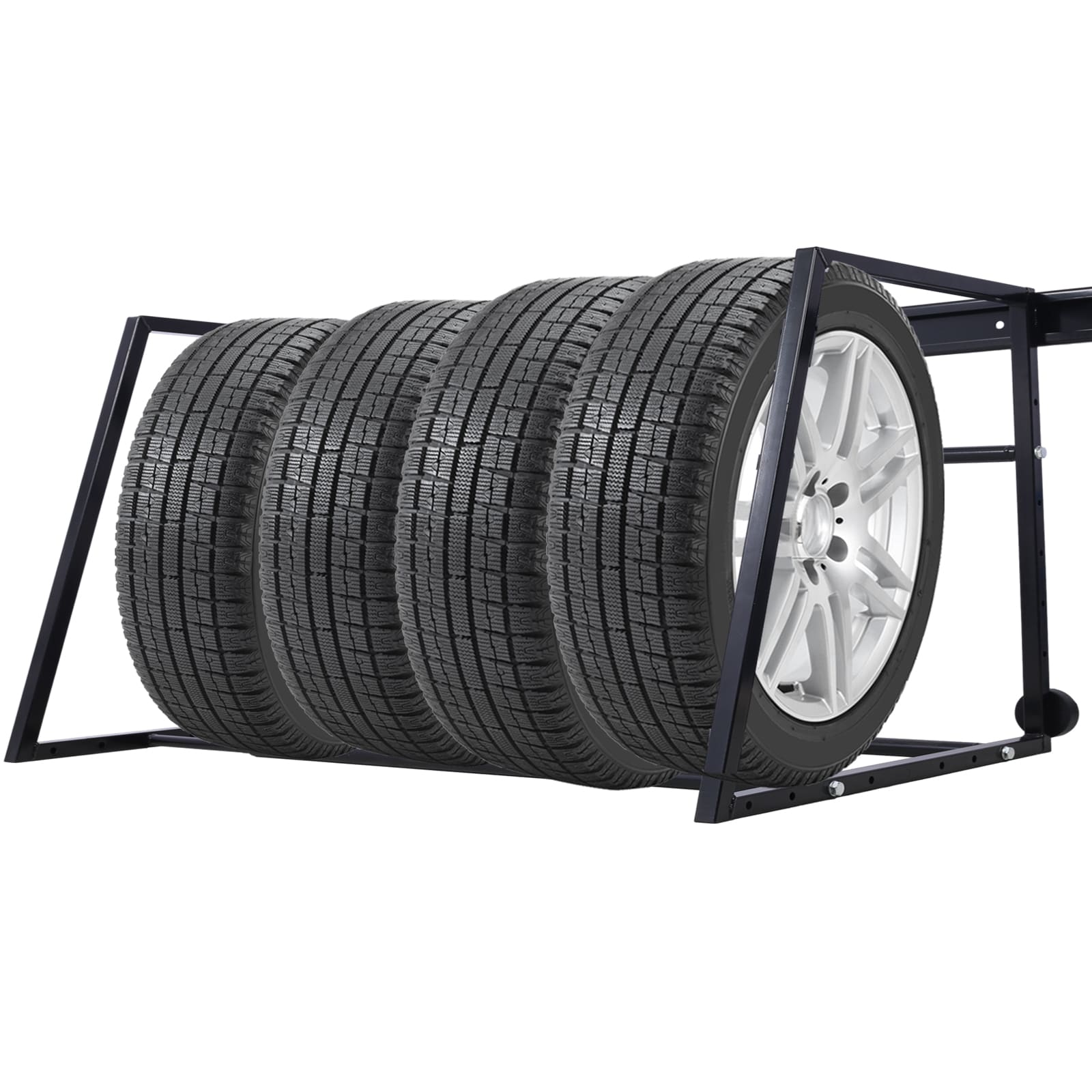 Rack de Almacenamiento Multiuso para Pared de Garage Ajustable de Uso Rudo, Negro