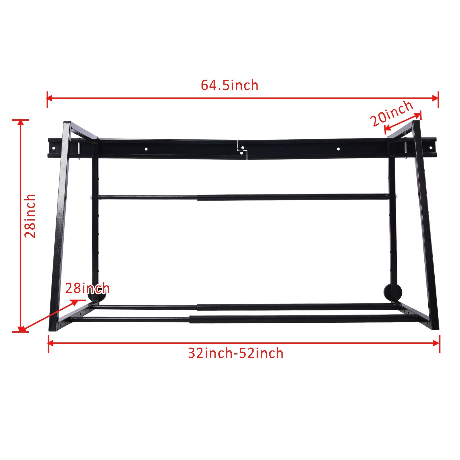 Rack de Almacenamiento Multiuso para Pared de Garage Ajustable de Uso Rudo, Negro