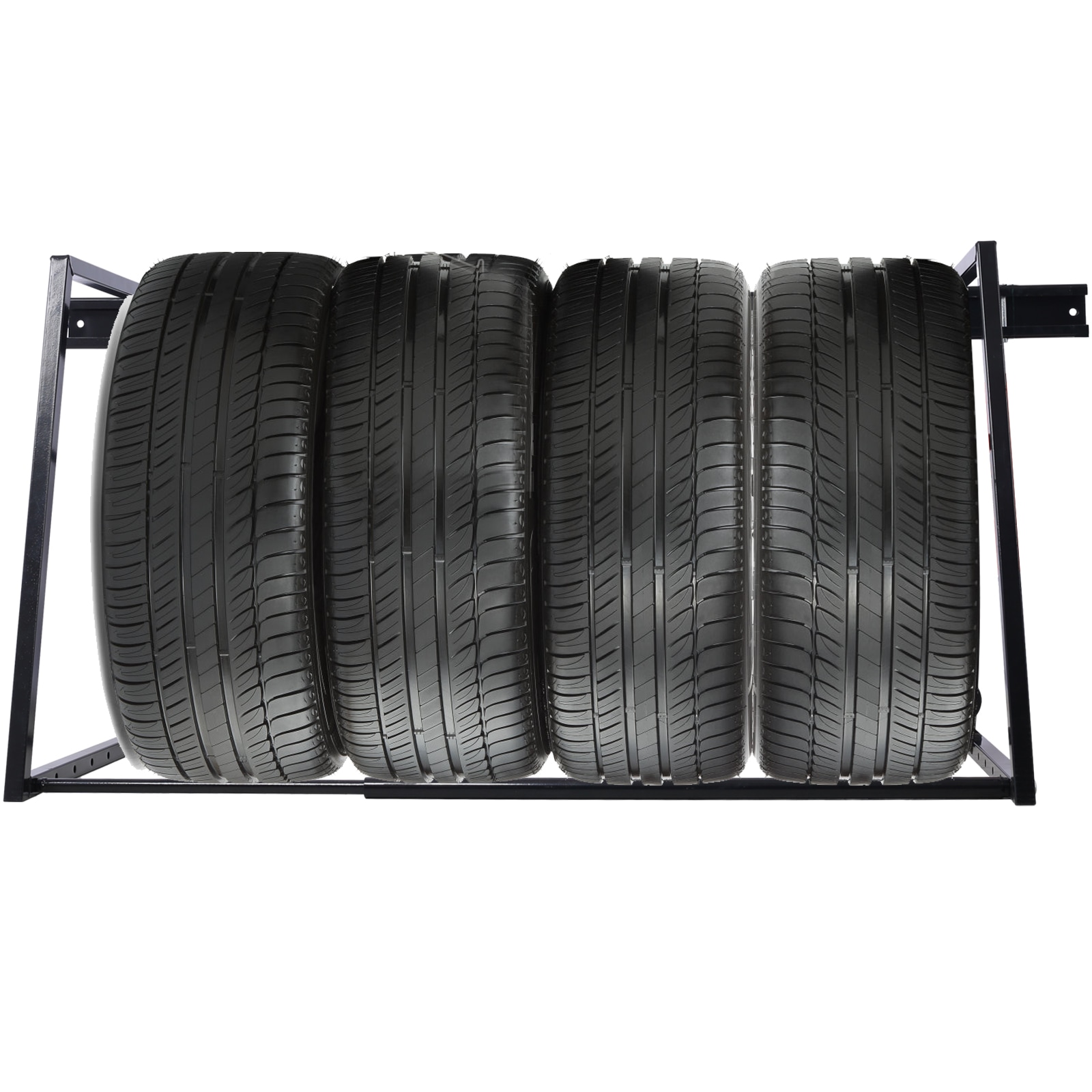 Rack de Almacenamiento Multiuso para Pared de Garage Ajustable de Uso Rudo, Negro